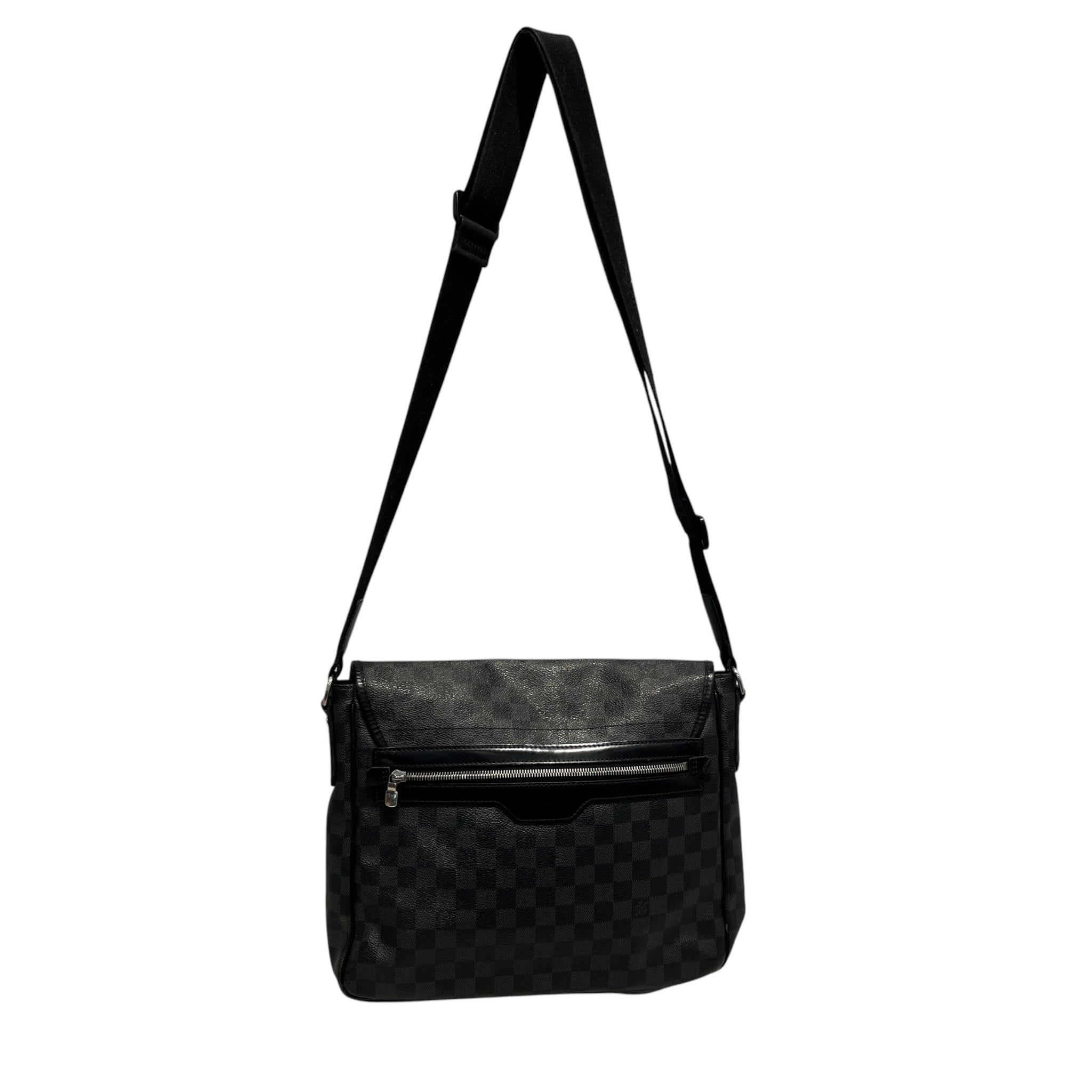 LOUIS VUITTON/Cross Body Bag/Leather/BLK/DAMIER MESSENGER view 3