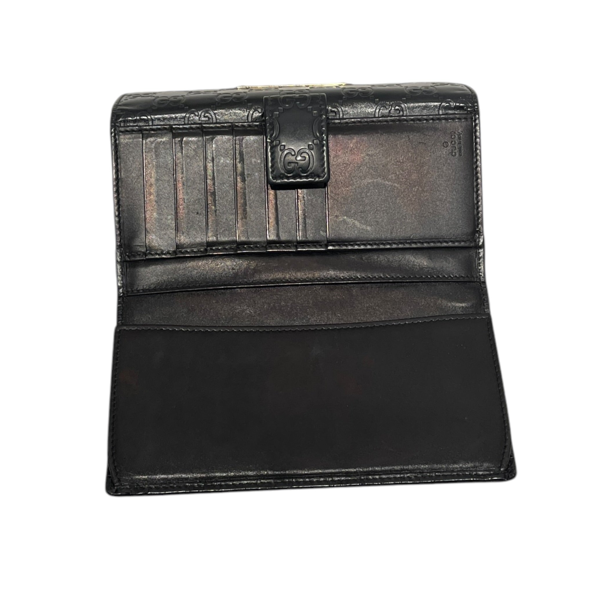 GUCCI/Long Wallet/Leather/BLK/L's/Guccisima view 4