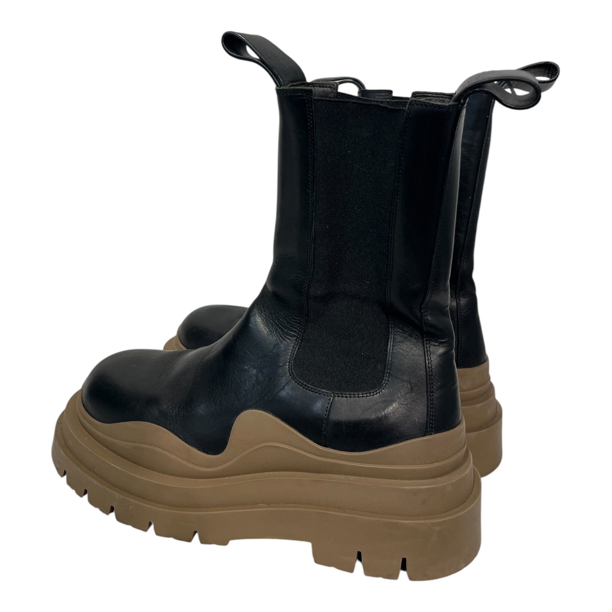 BOTTEGA VENETA/Chelsea Boots/EU 39.5/Leather/BLK/CHELSEA TIRE BROWN view 2
