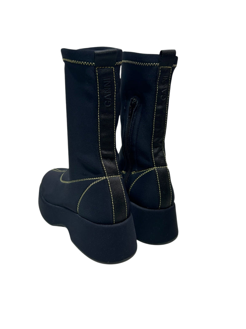 GANNI/Hi-Sneakers/EU 39/BLK/platform sock boot