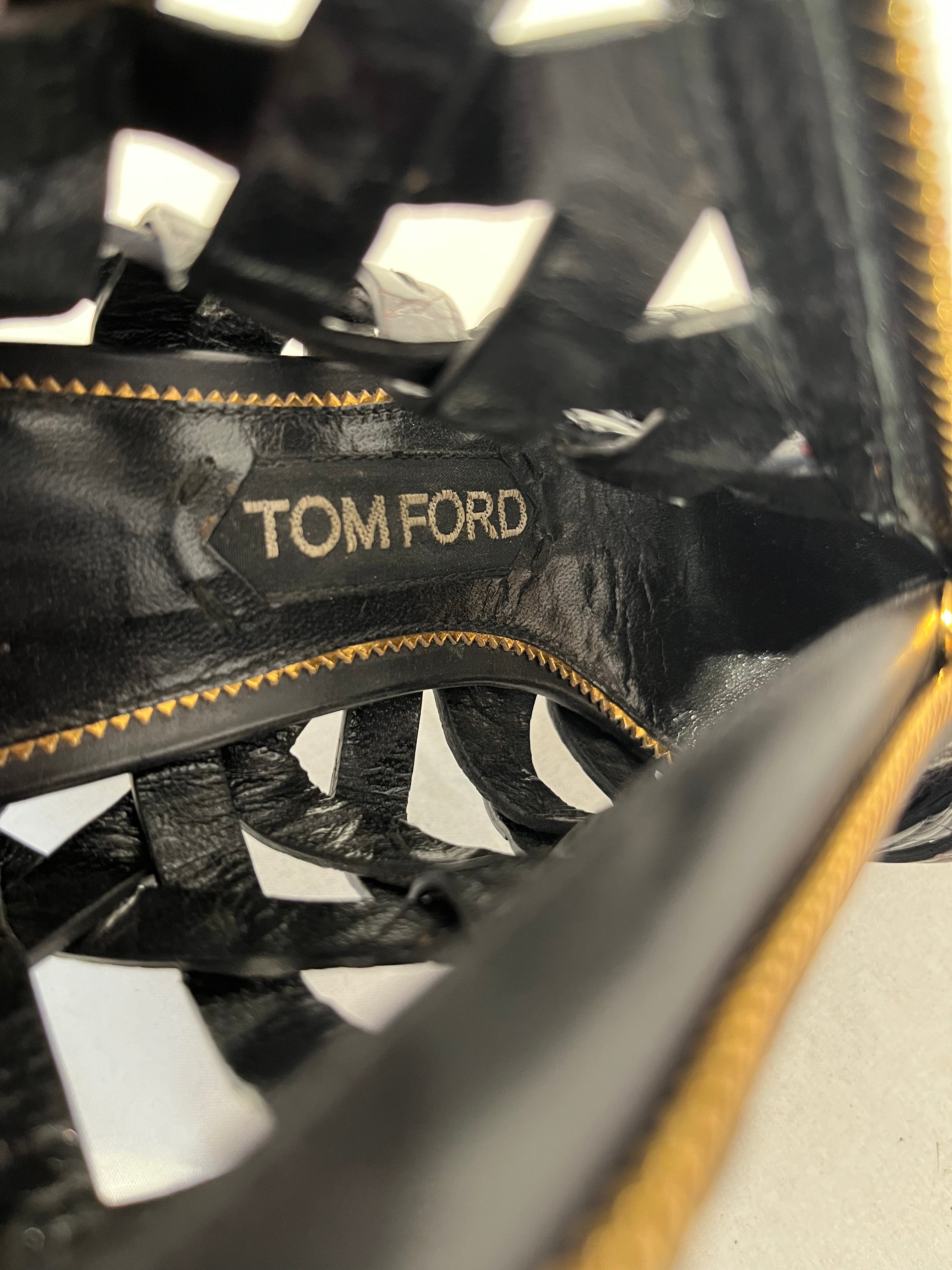 TOM FORD/Heels/EU 35.5/Leather/BLK/LATTICE LEATHER view 3