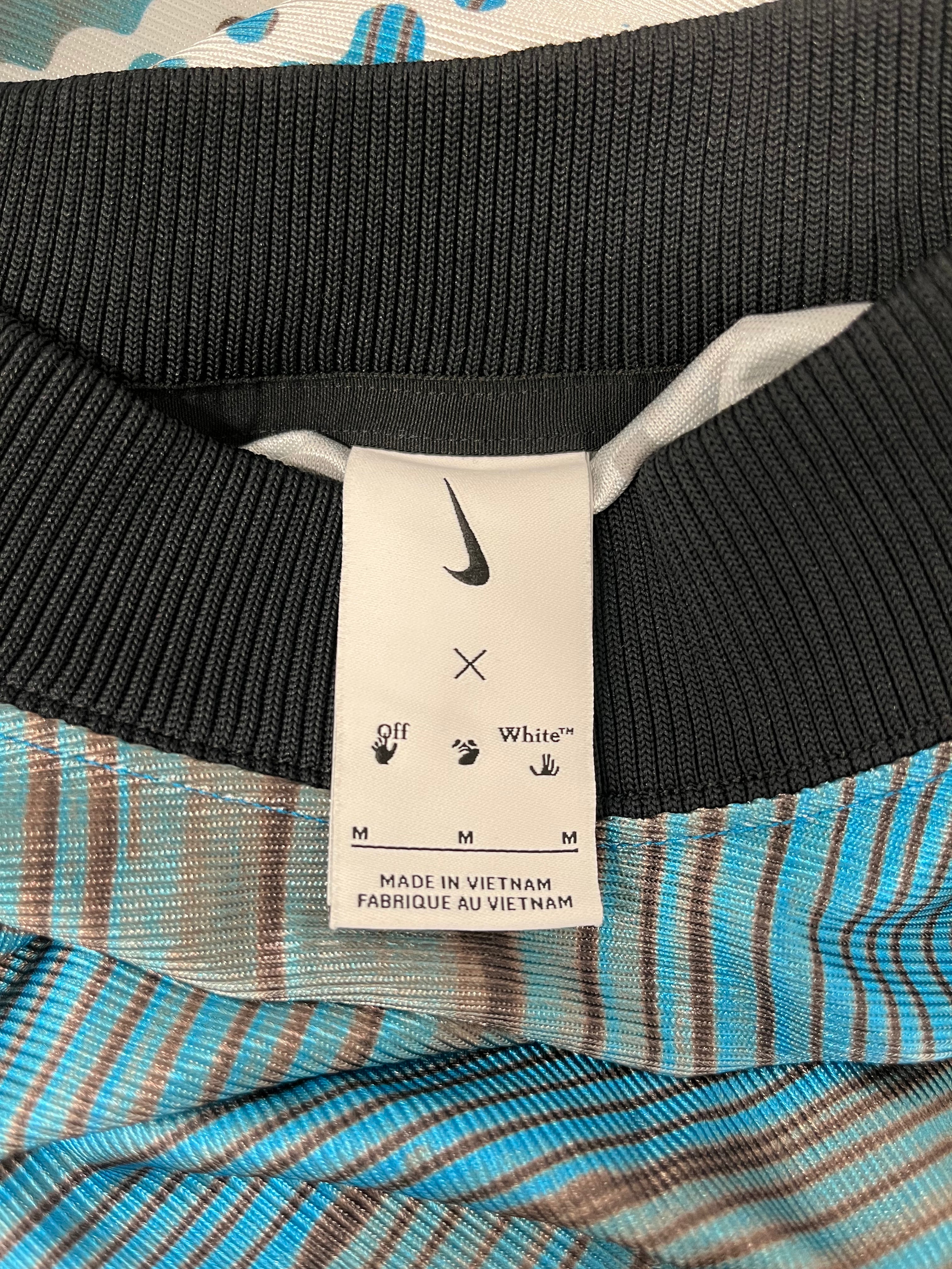 NIKE/OFF-WHITE/LS T-Shirt/M/Polyester/BLU/All Over Print/WOOD GRAIN SOCCER SHIRT view 3