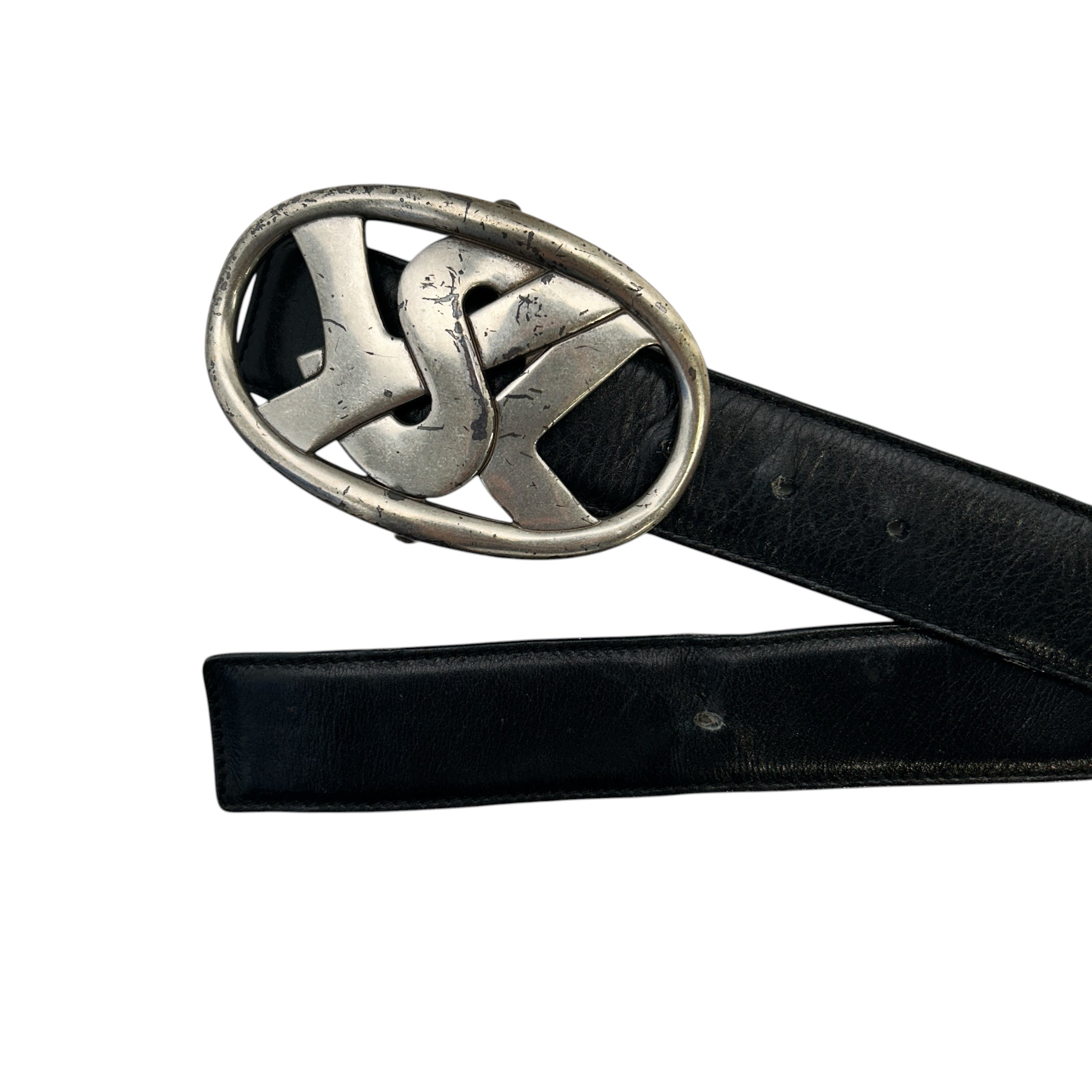 YVES SAINT LAURENT/Belt/Leather/BLK/VINTAGE YSL BELT view 2