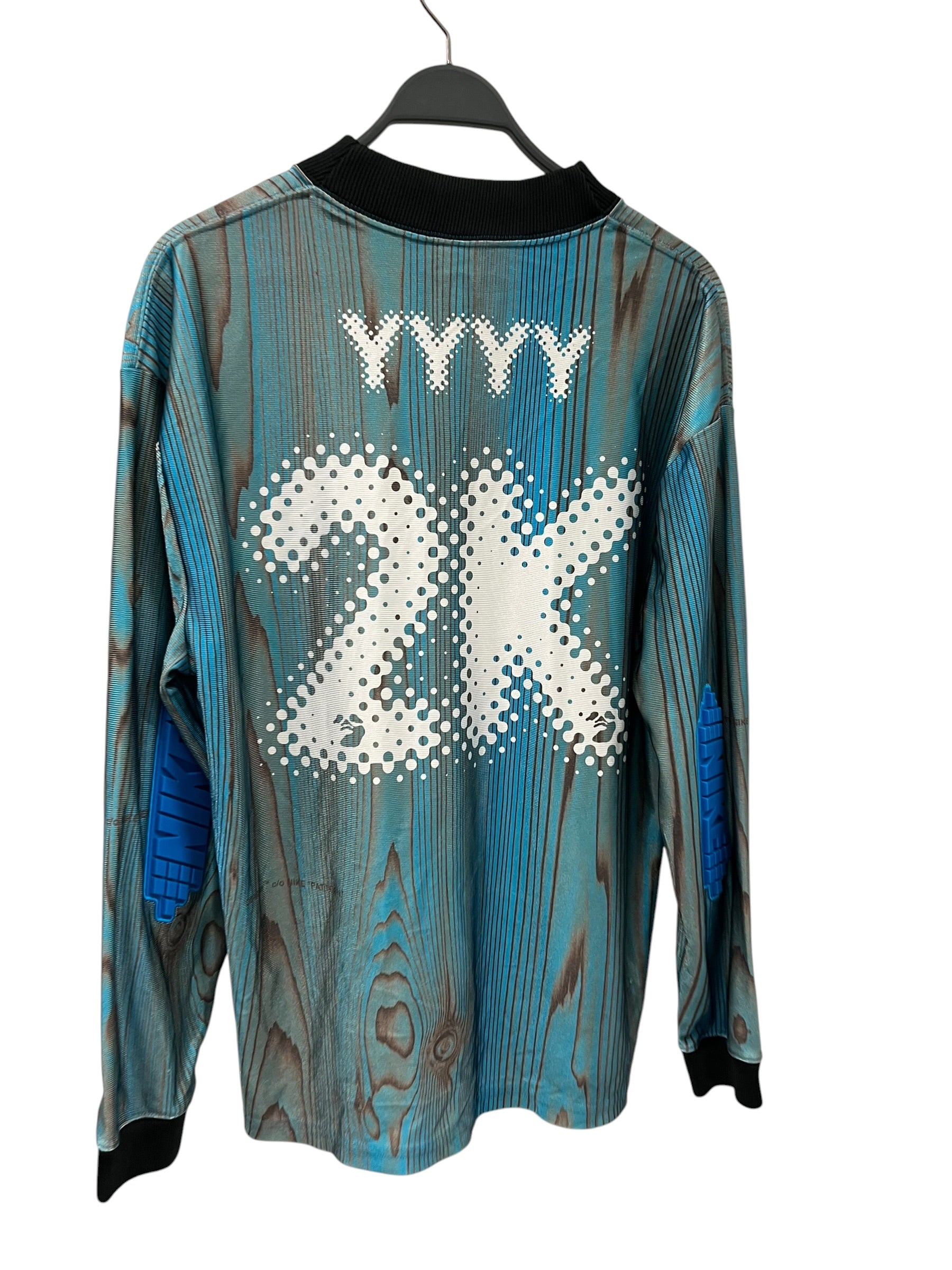 NIKE/OFF-WHITE/LS T-Shirt/M/Polyester/BLU/All Over Print/WOOD GRAIN SOCCER SHIRT view 2