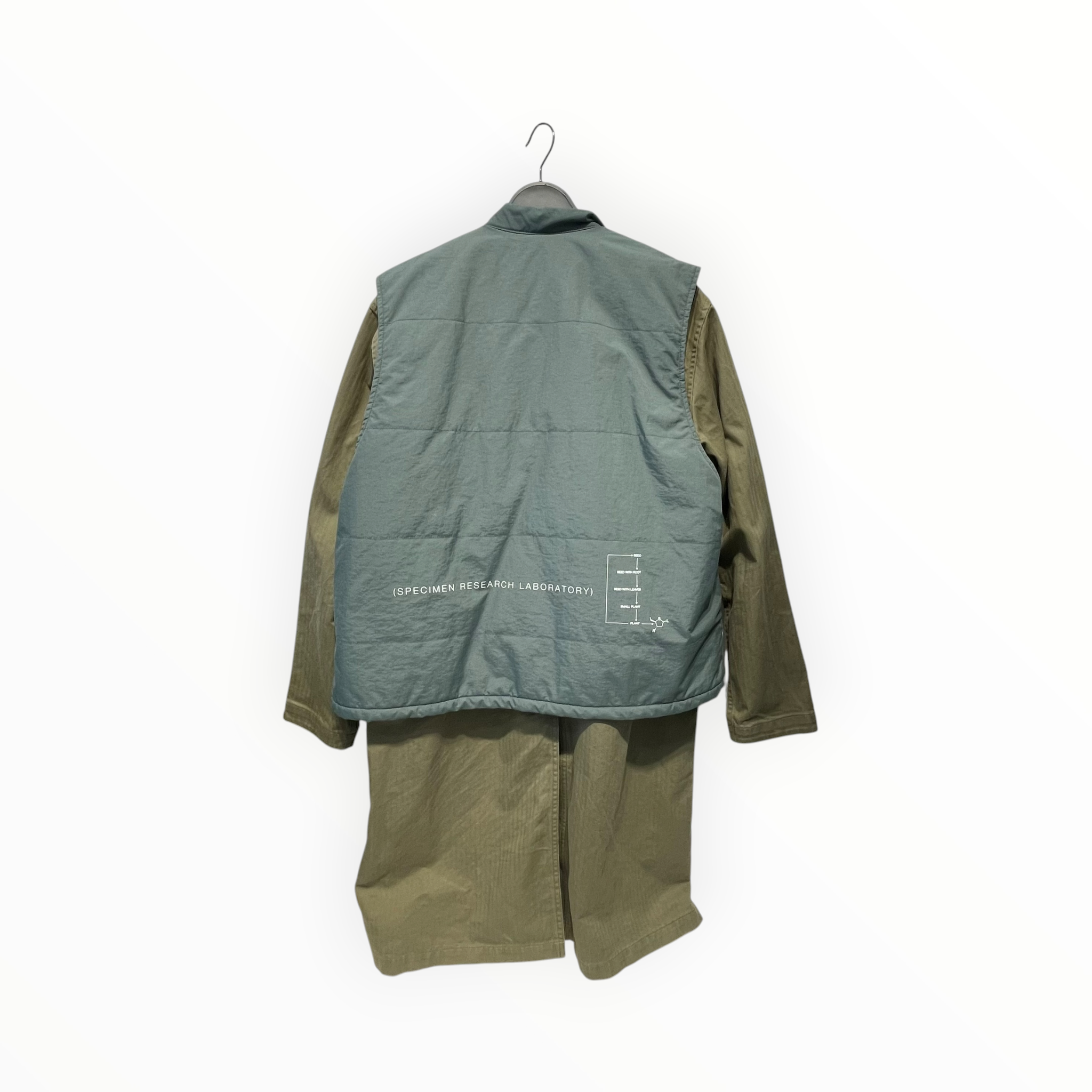 NEIGHBORHOOD/Jacket/L/Cotton/GRN/VEST/COAT HYBRID JACKET view 2
