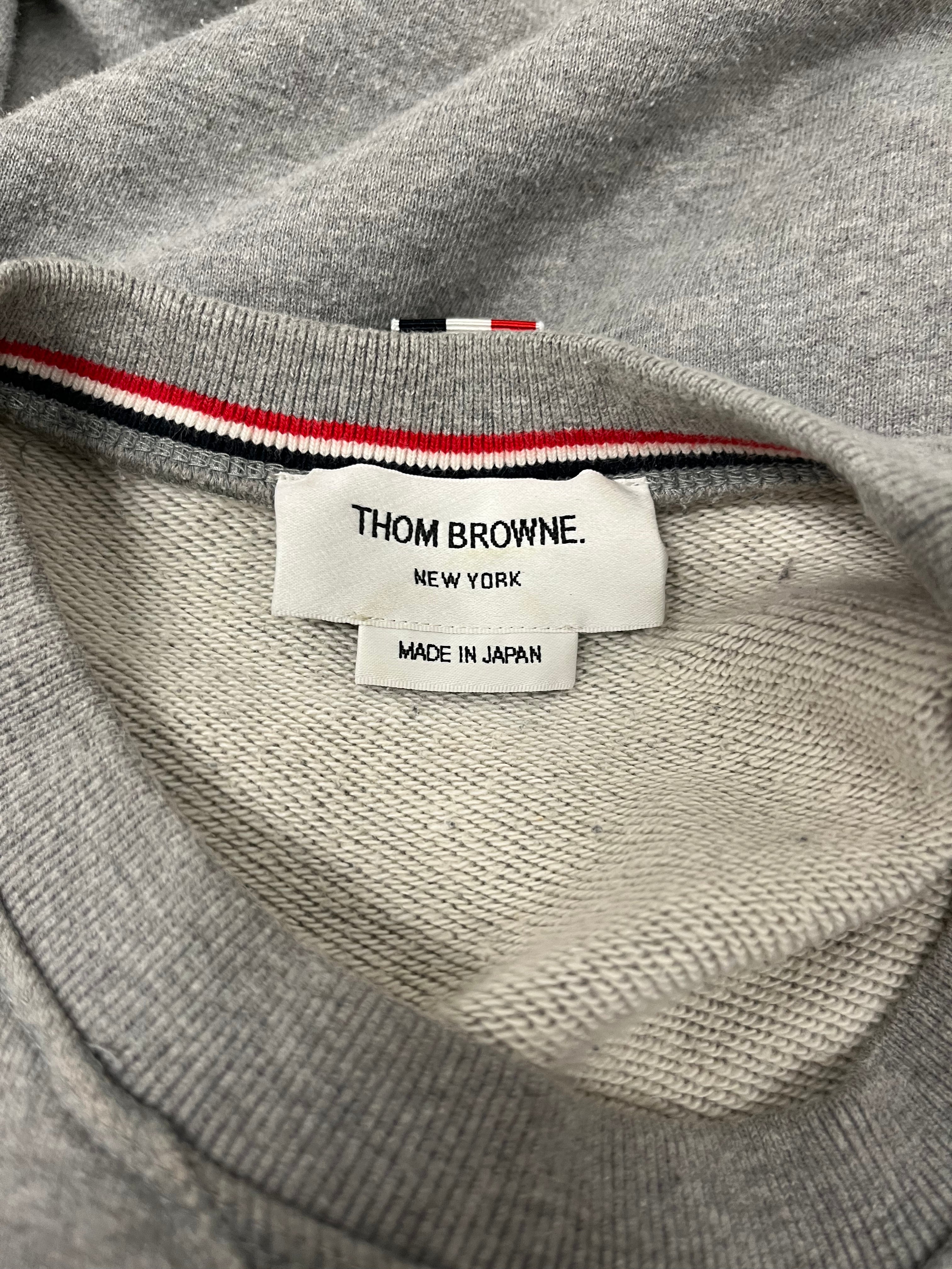 THOM BROWNE. NEW YORK/Sweater/Cotton/GRY/BUTTONS AT WAIST view 3