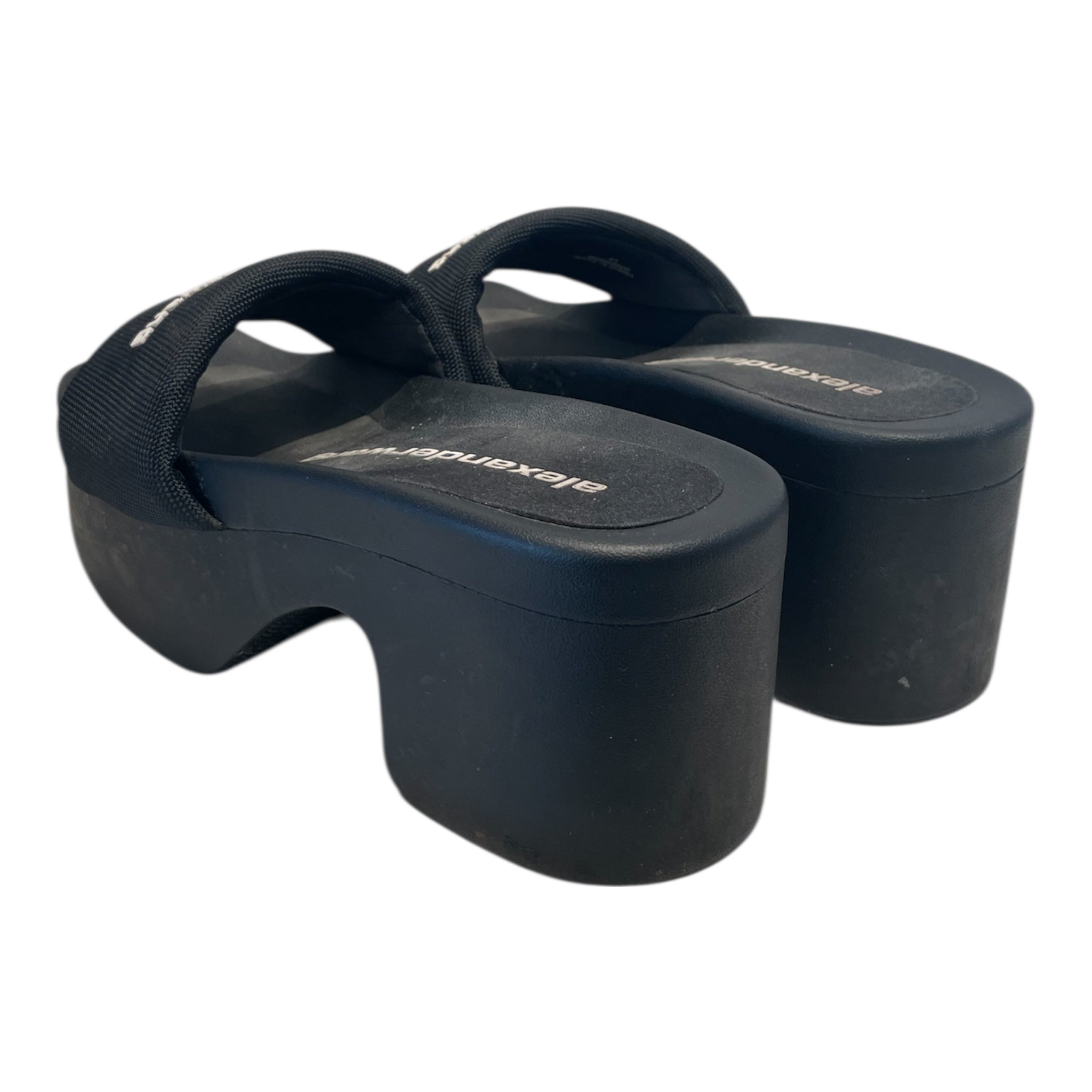 Alexander Wang/Sandals/US 9/BLK/LOGO PLATFORM SLIDES view 2