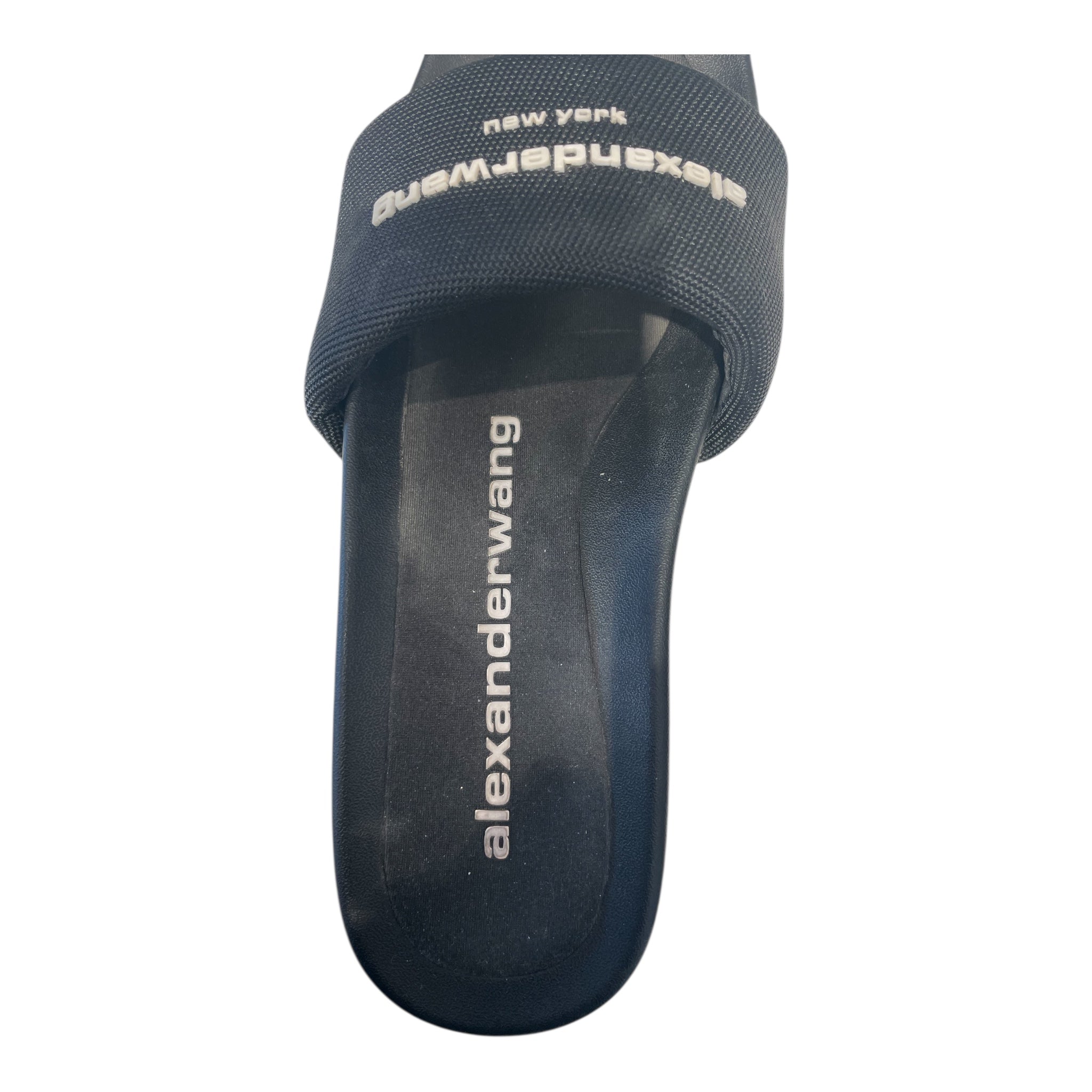 Alexander Wang/Sandals/US 9/BLK/LOGO PLATFORM SLIDES view 3