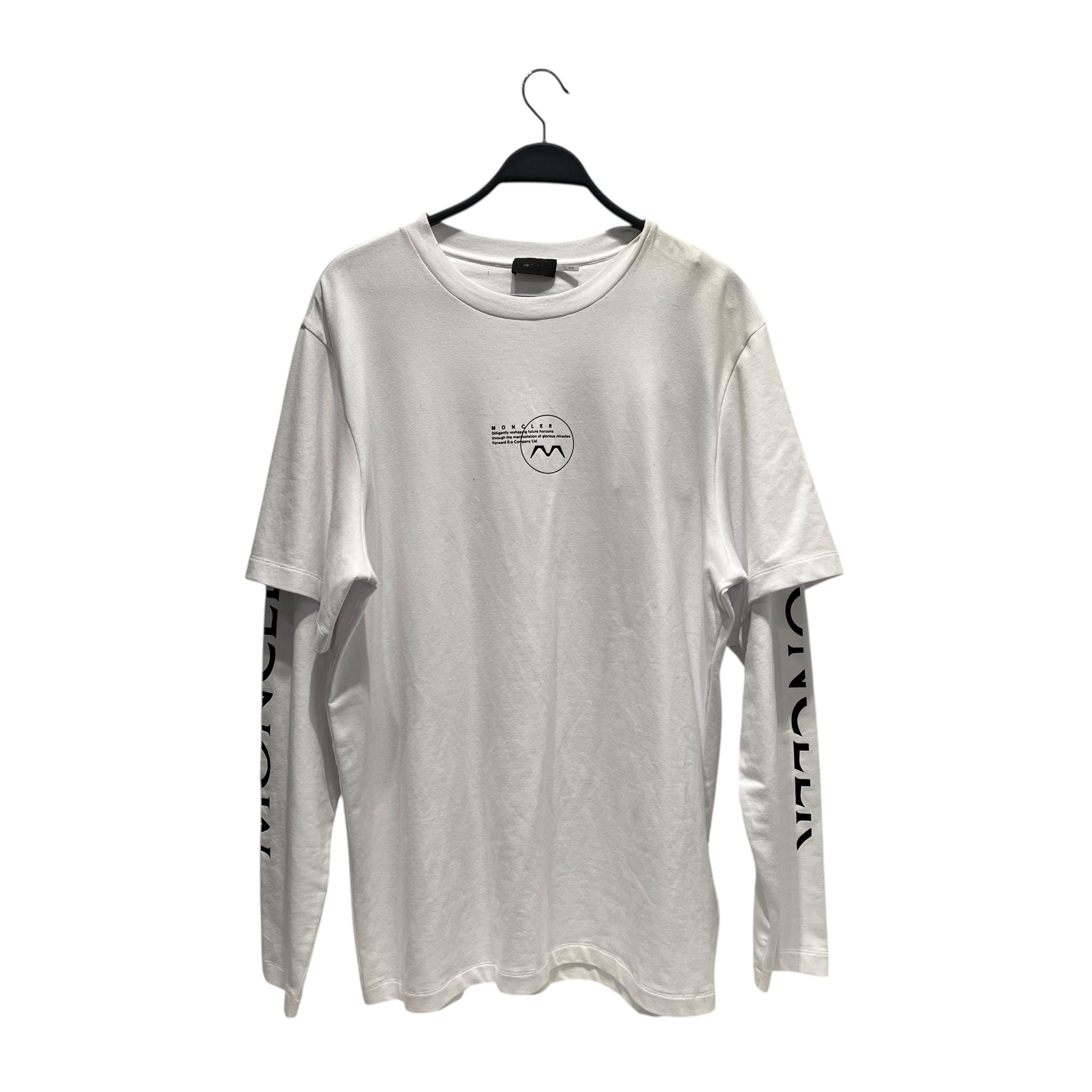 MONCLER/LS T-Shirt/XL/Cotton/WHT/MONCLER LS T SHIRT LOGO SPLOUT view 1