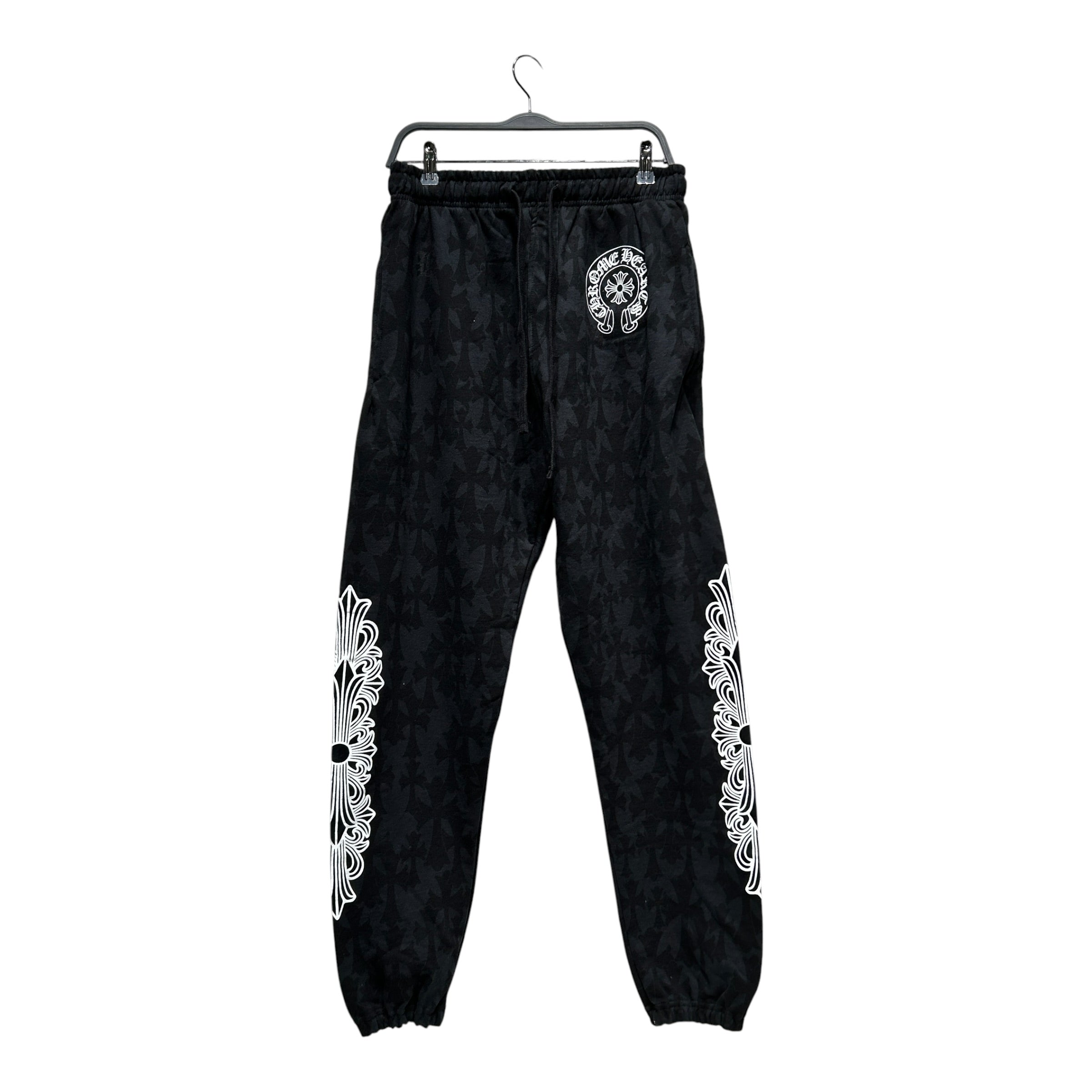 CHROME HEARTS/Pants/M/Cotton/BLK/All Over Print/cemetary cross all over view 1
