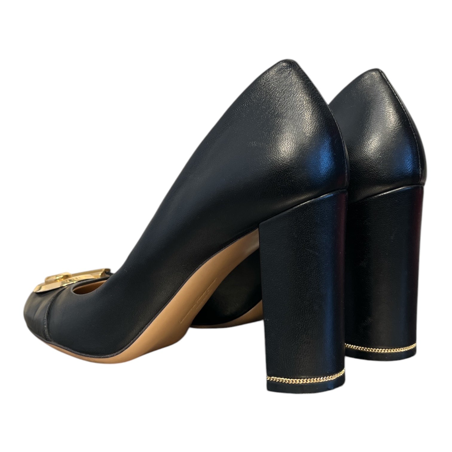 Salvatore Ferragamo/Heels/US 8.5/Leather/BLK/FIAMMA PUMPS 43417 view 2
