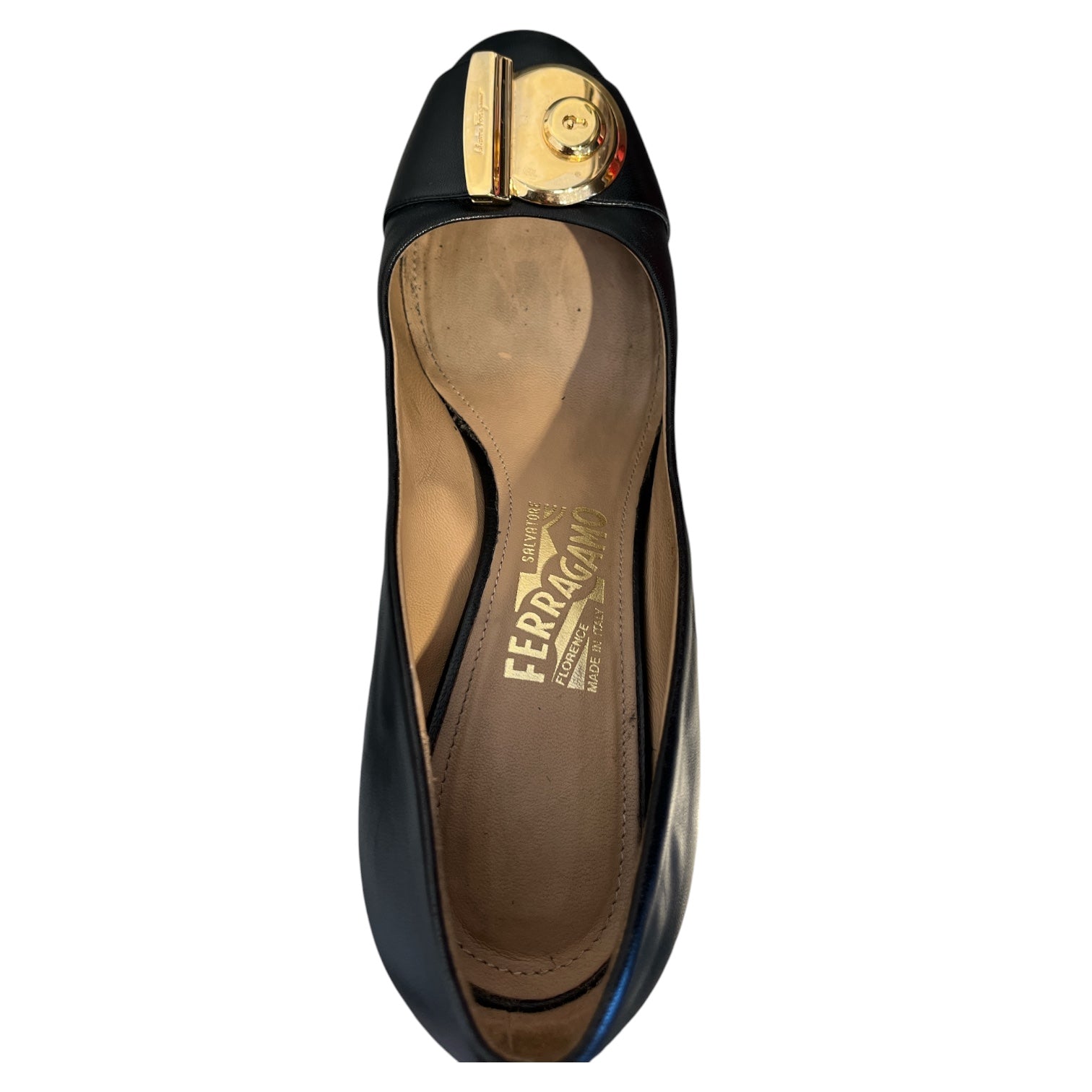 Salvatore Ferragamo/Heels/US 8.5/Leather/BLK/FIAMMA PUMPS 43417 view 3