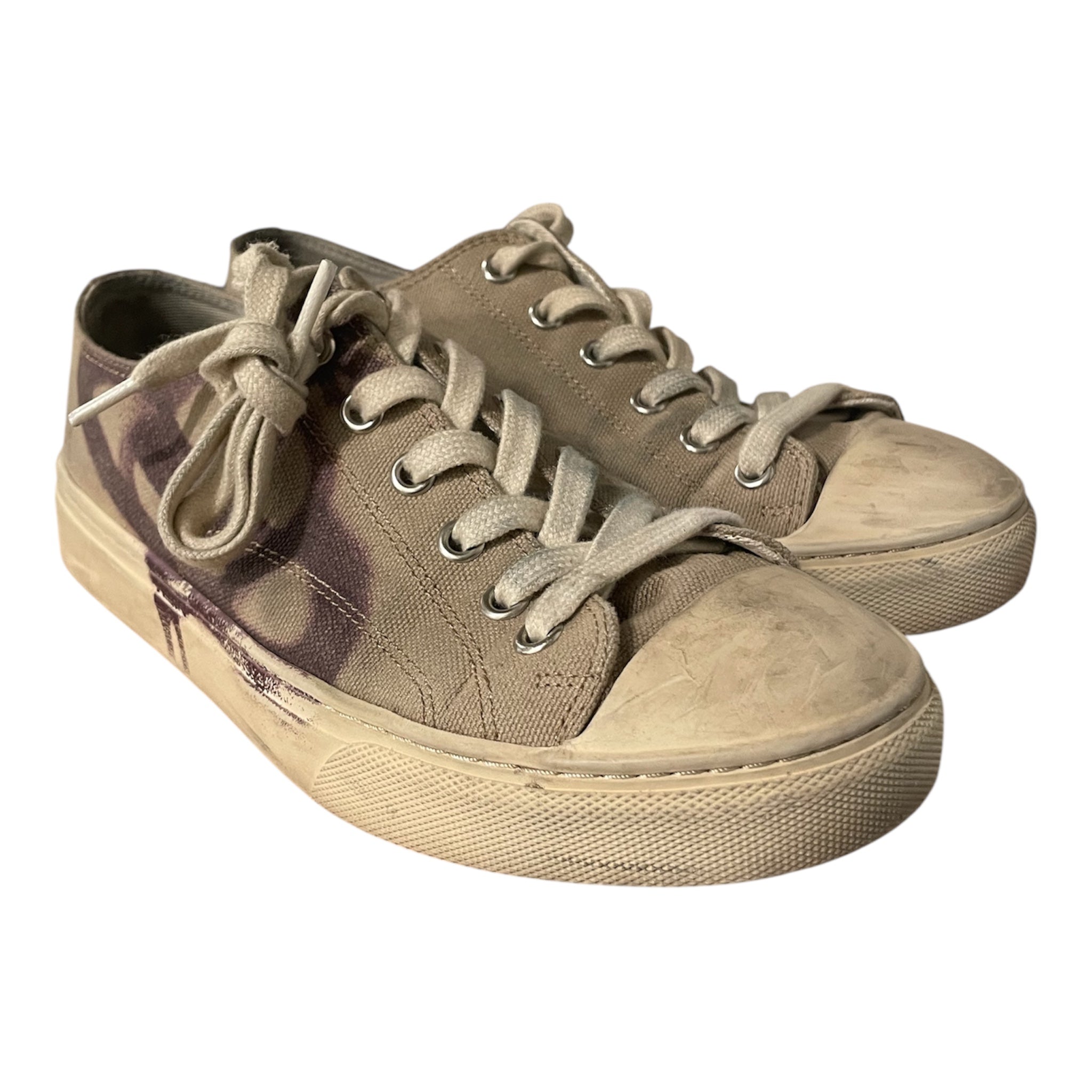 Vivienne Westwood/Low-Sneakers/Graphic/Cotton/BEG/PURPLE SPRAYPAINT view 1