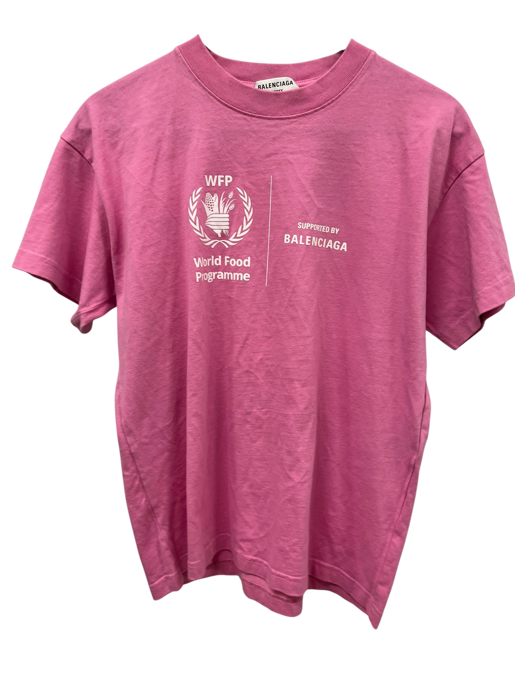 BALENCIAGA/T-Shirt/S/Cotton/PNK/WORLD FOOD PROGRAMME T-SHIRT view 1