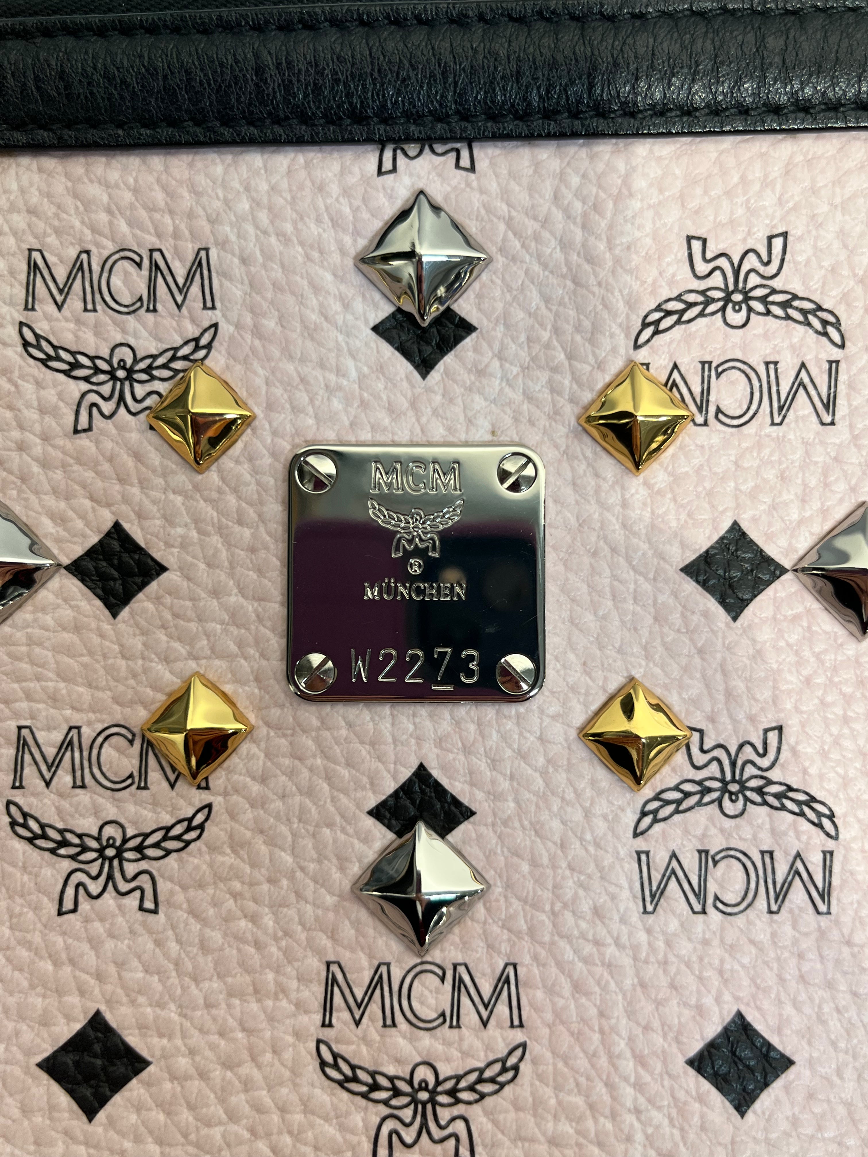 MCM/Pouch/Monogram/Leather/PNK/zipper pouch view 3