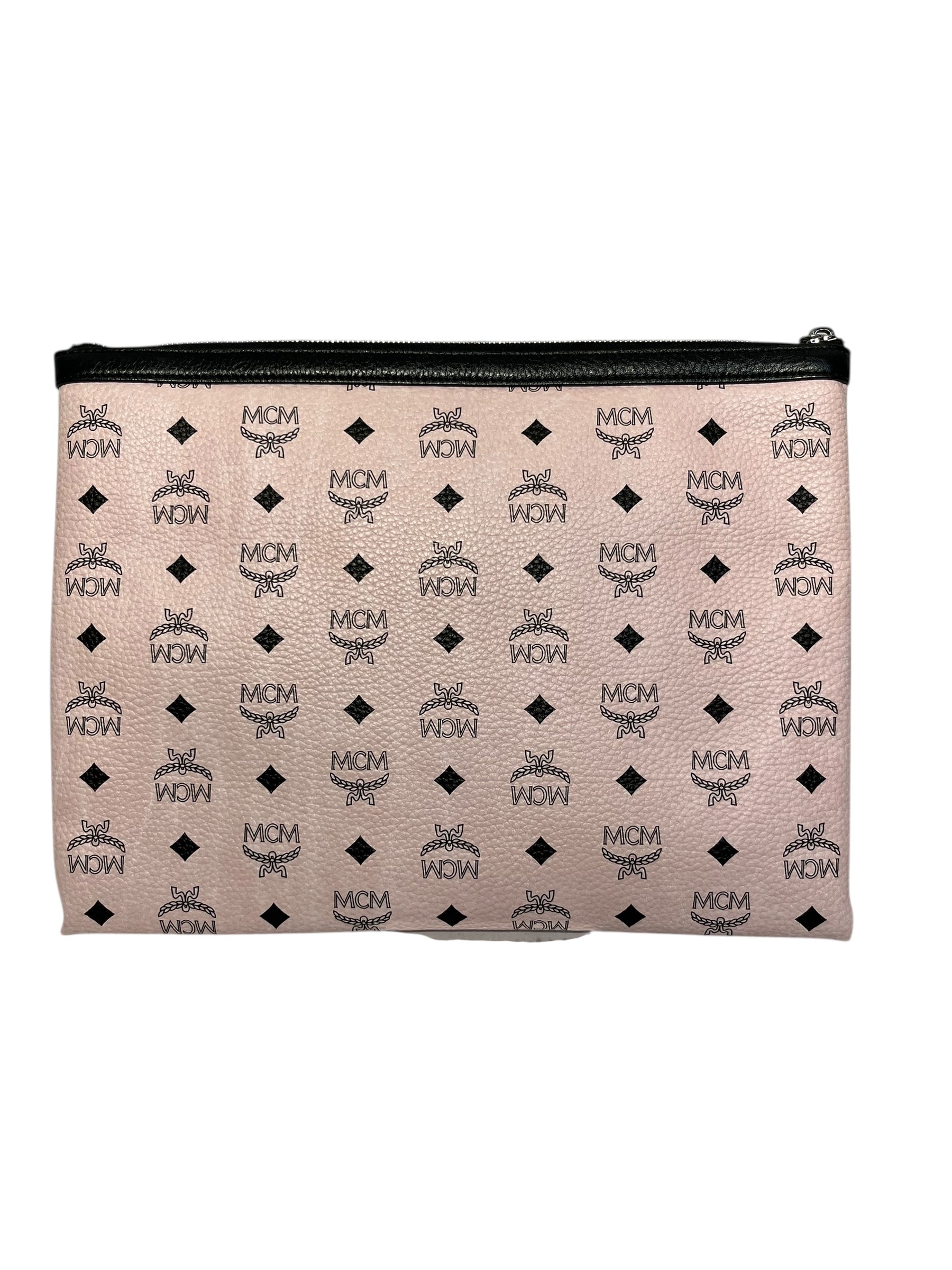 MCM/Pouch/Monogram/Leather/PNK/zipper pouch view 2