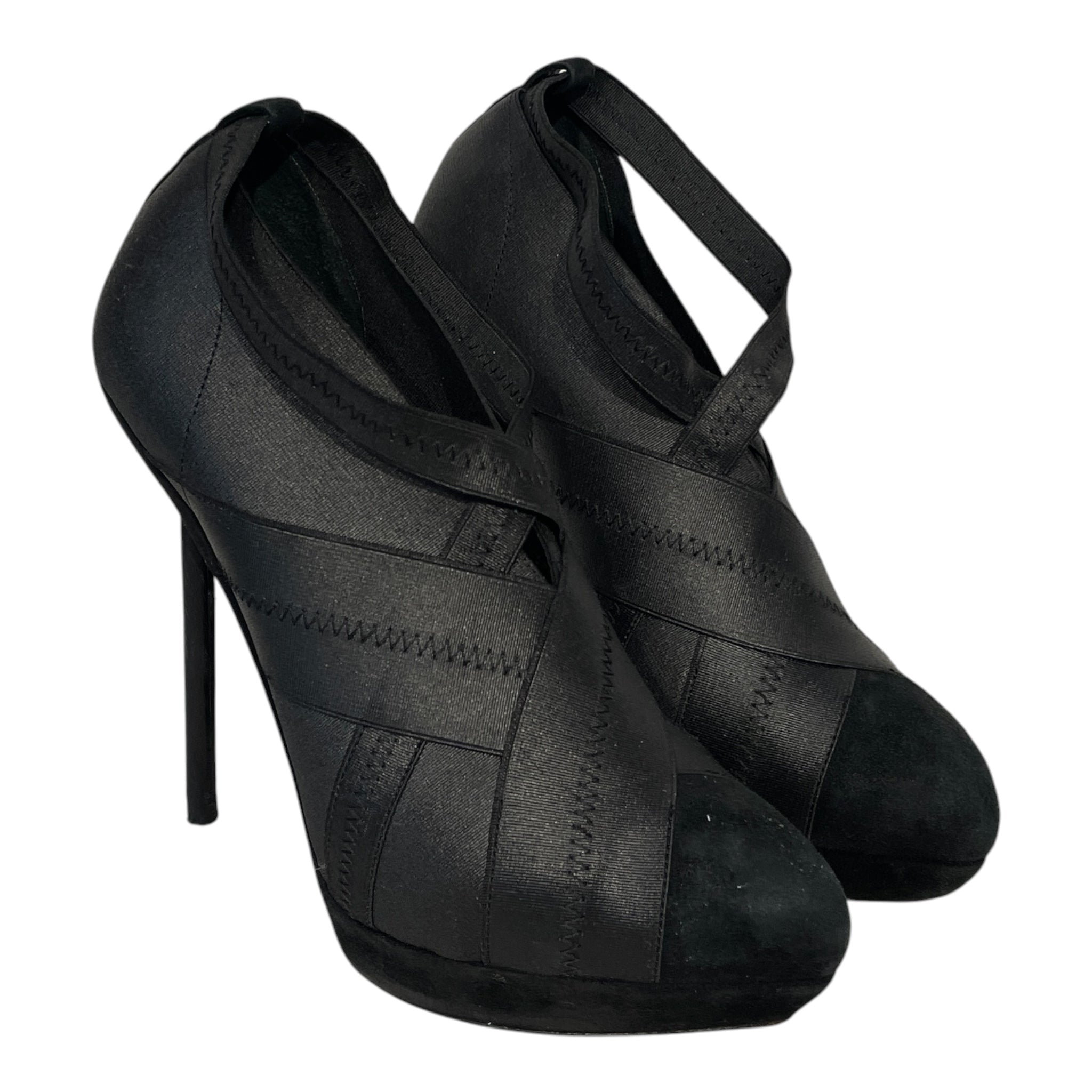 YVES SAINT LAURENT rive gauche/Heels/EU 36.5/BLK/T-Strap/BANDAGE PUMPS view 1