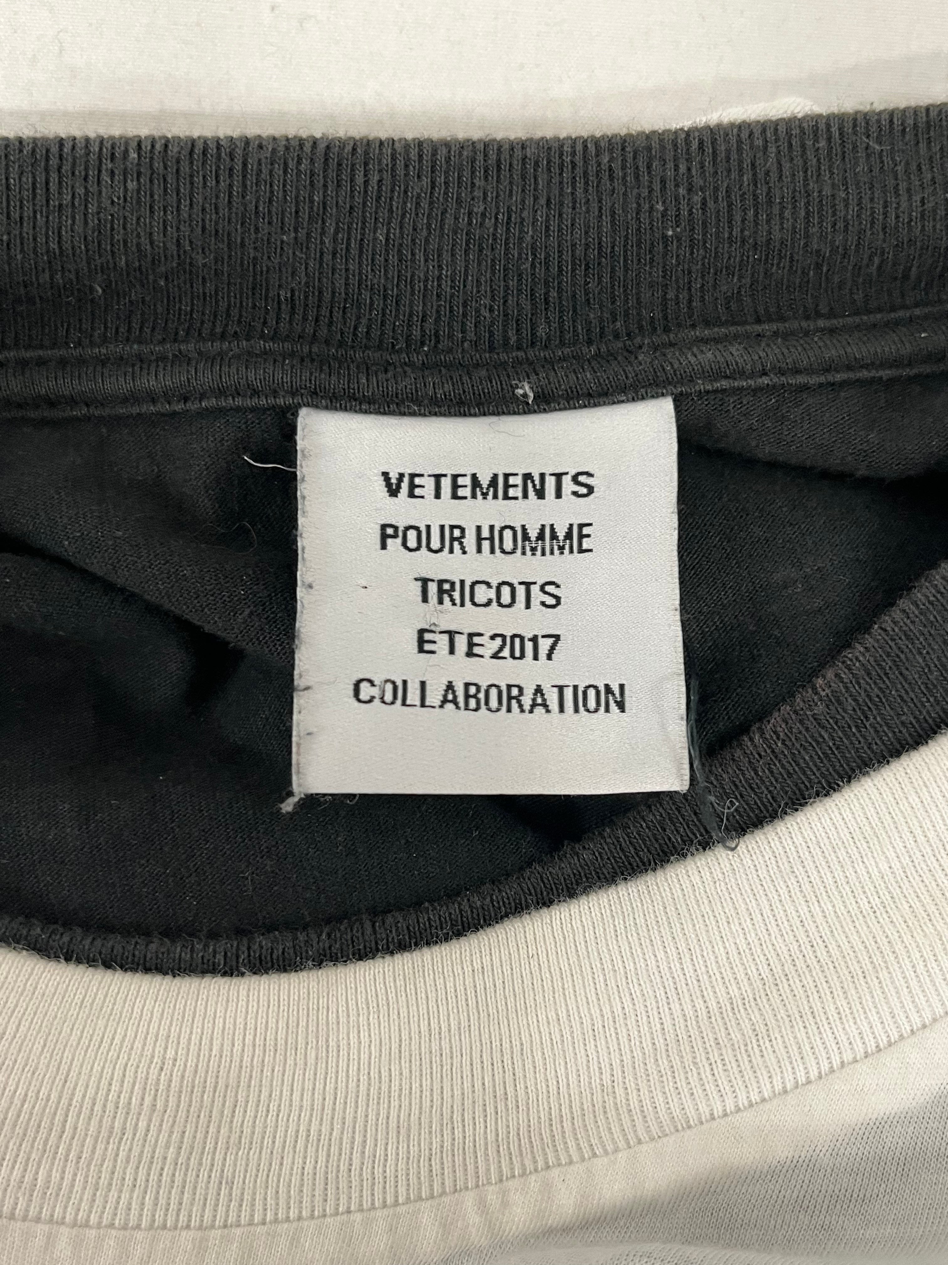VETEMENTS/Hanes/T-Shirt/S/Cotton/WHT/DOUBLE LAYERED T-SHIRT view 3