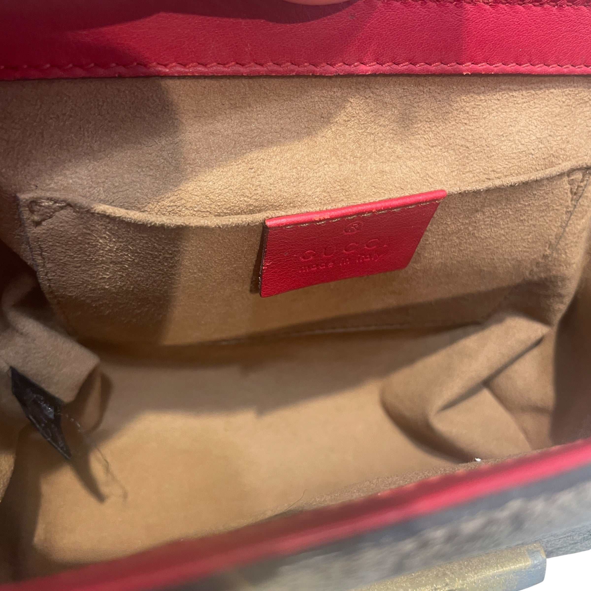 GUCCI/Cross Body Bag/Monogram/Leather/RED/Padlock Small GG Supreme Bag view 9