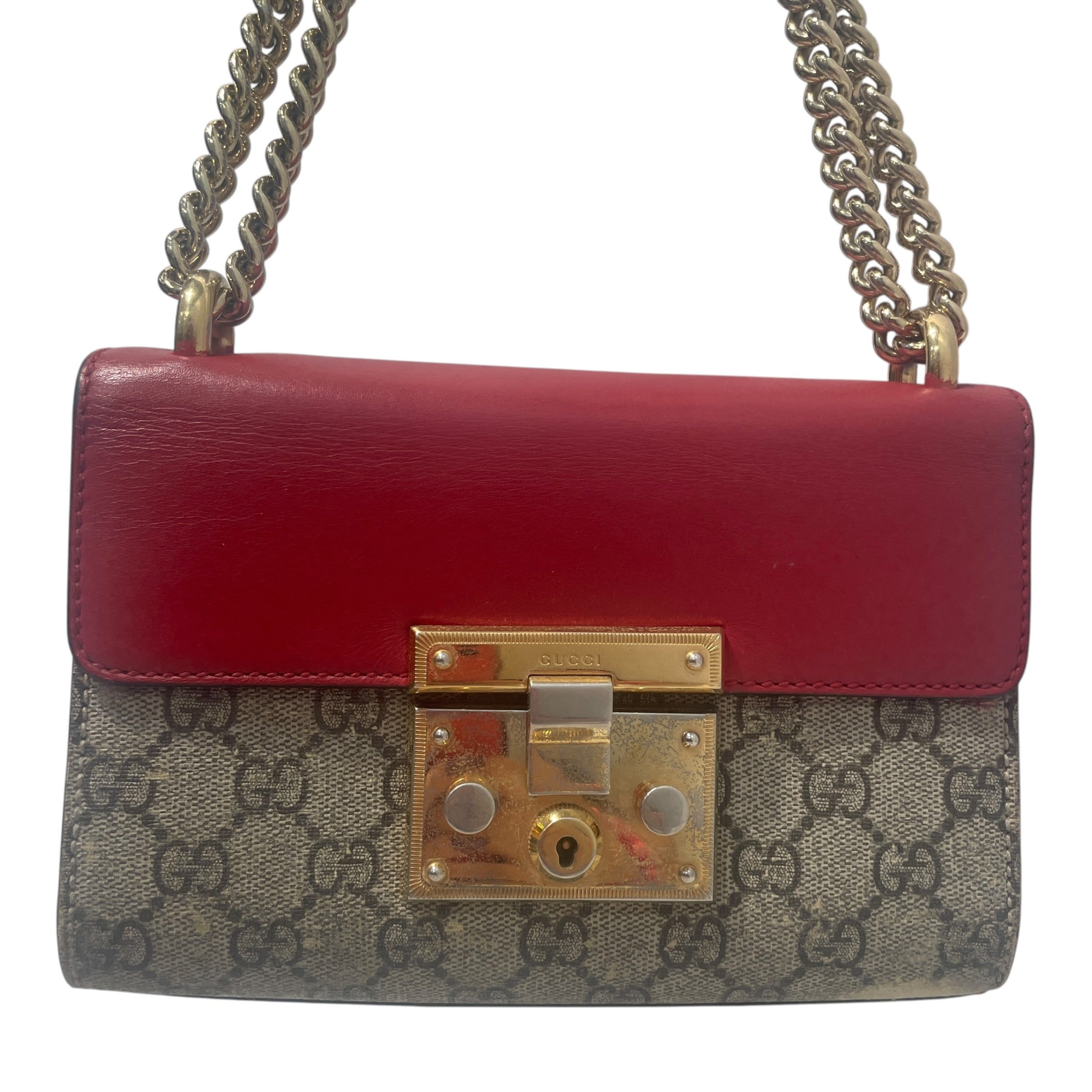 GUCCI/Cross Body Bag/Monogram/Leather/RED/Padlock Small GG Supreme Bag view 2