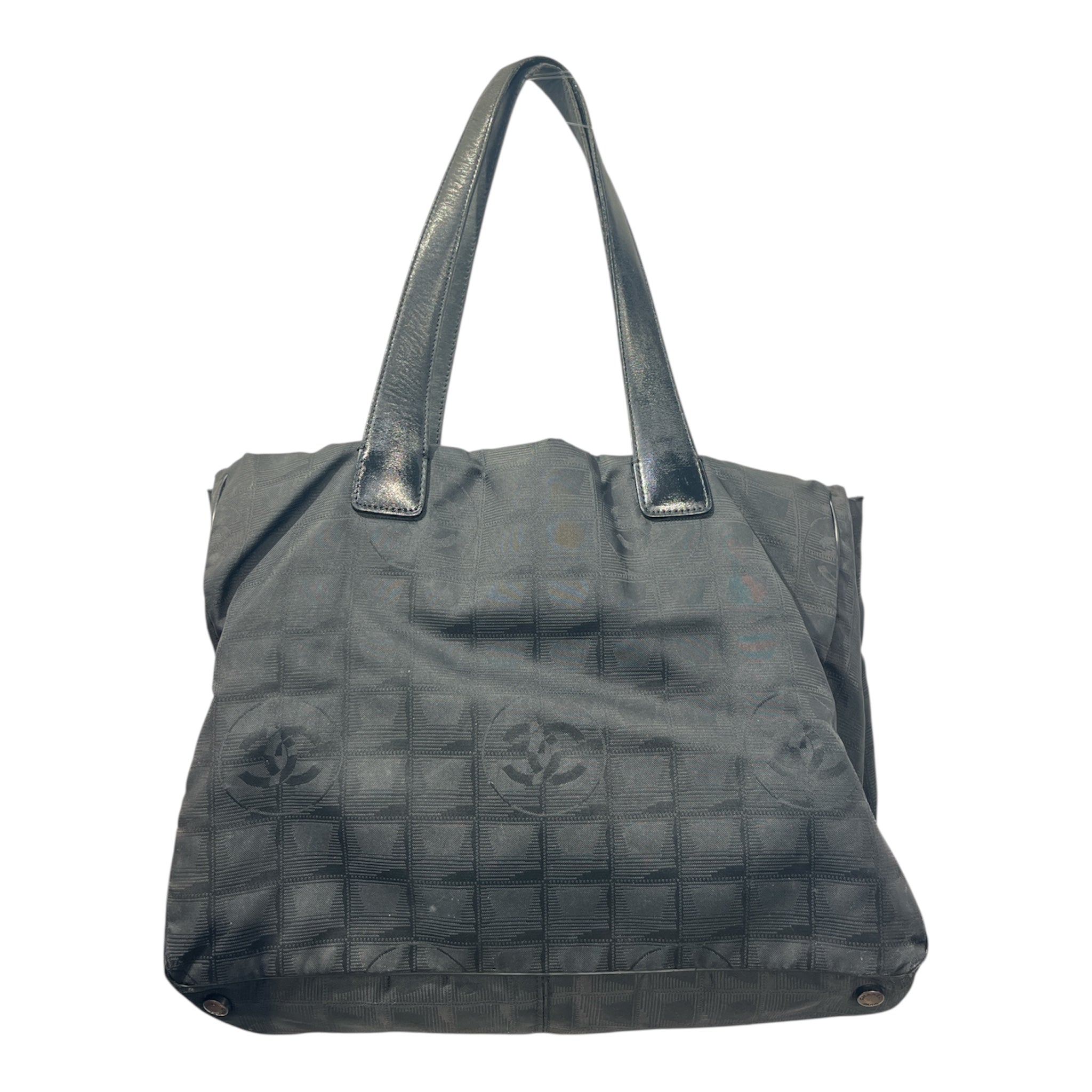 CHANEL/Tote Bag/Cotton/BLK/TRAVEL TOTE view 1