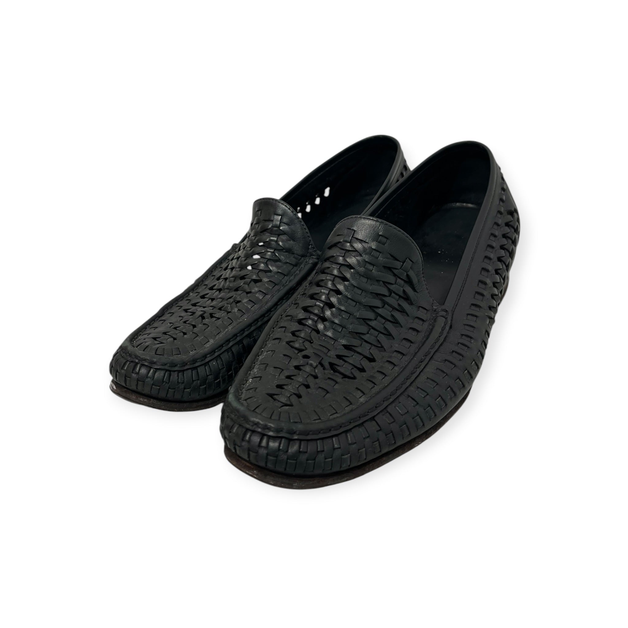 SAINT LAURENT/Loafers/EU 42.5/Leather/BLK/WOVEN BRAIDED SWANN view 1
