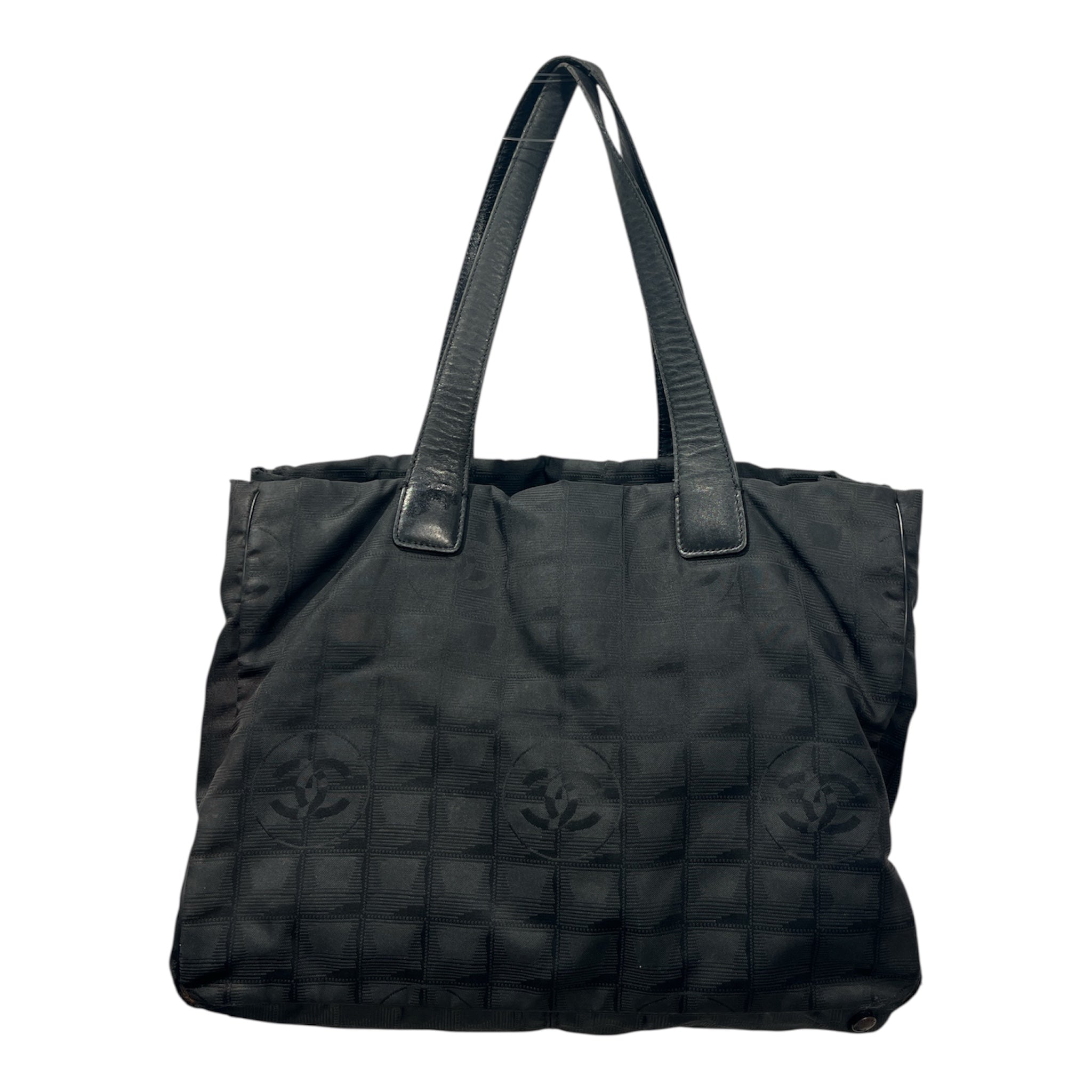 CHANEL/Tote Bag/Cotton/BLK/TRAVEL TOTE view 2