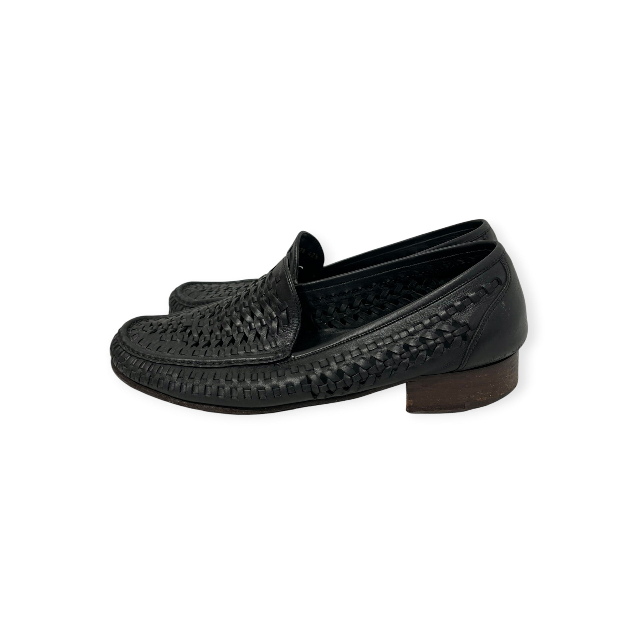 SAINT LAURENT/Loafers/EU 42.5/Leather/BLK/WOVEN BRAIDED SWANN view 2