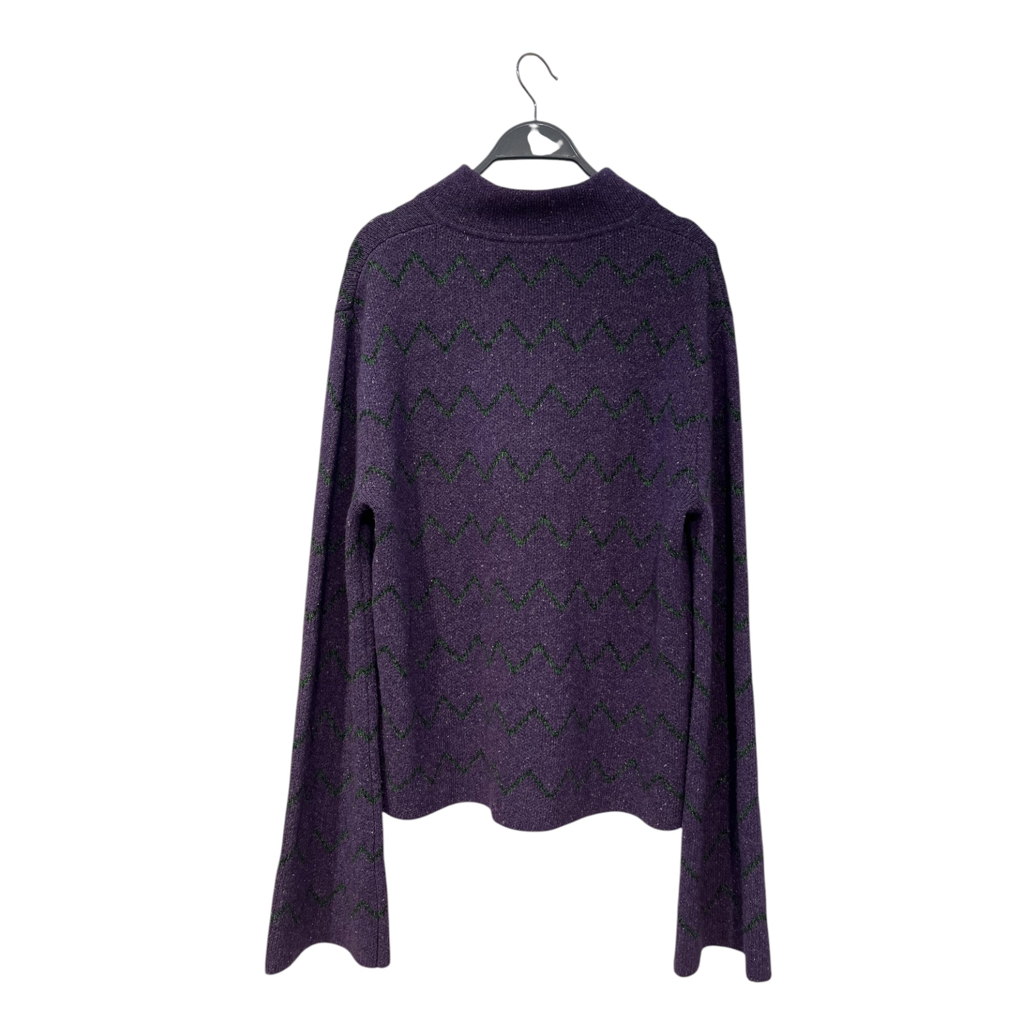 Acne Studios/Sweater/M/Stripe/Wool/PPL/ZIG ZAG V-NECK KNIT view 2