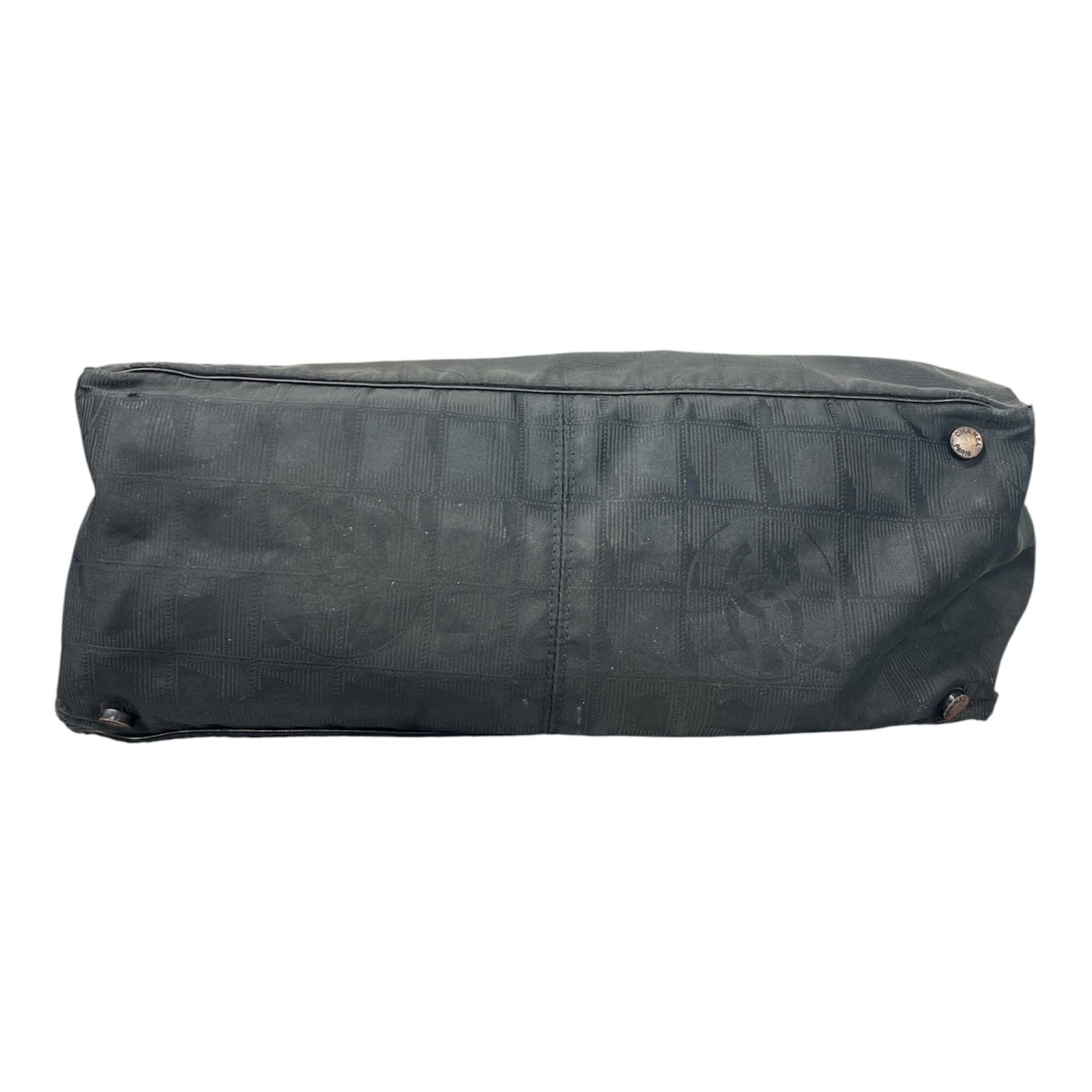 CHANEL/Tote Bag/Cotton/BLK/TRAVEL TOTE view 3