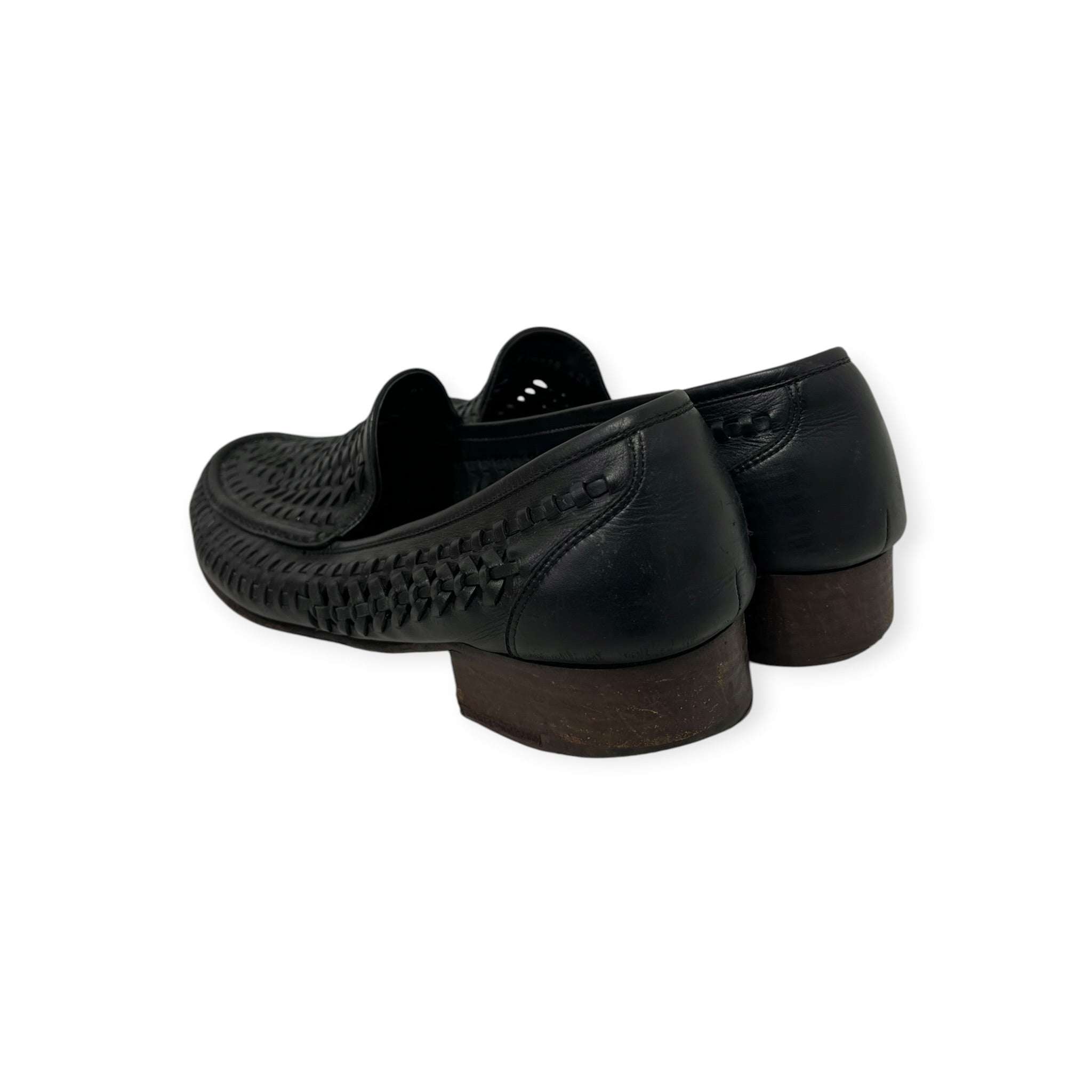 SAINT LAURENT/Loafers/EU 42.5/Leather/BLK/WOVEN BRAIDED SWANN view 3