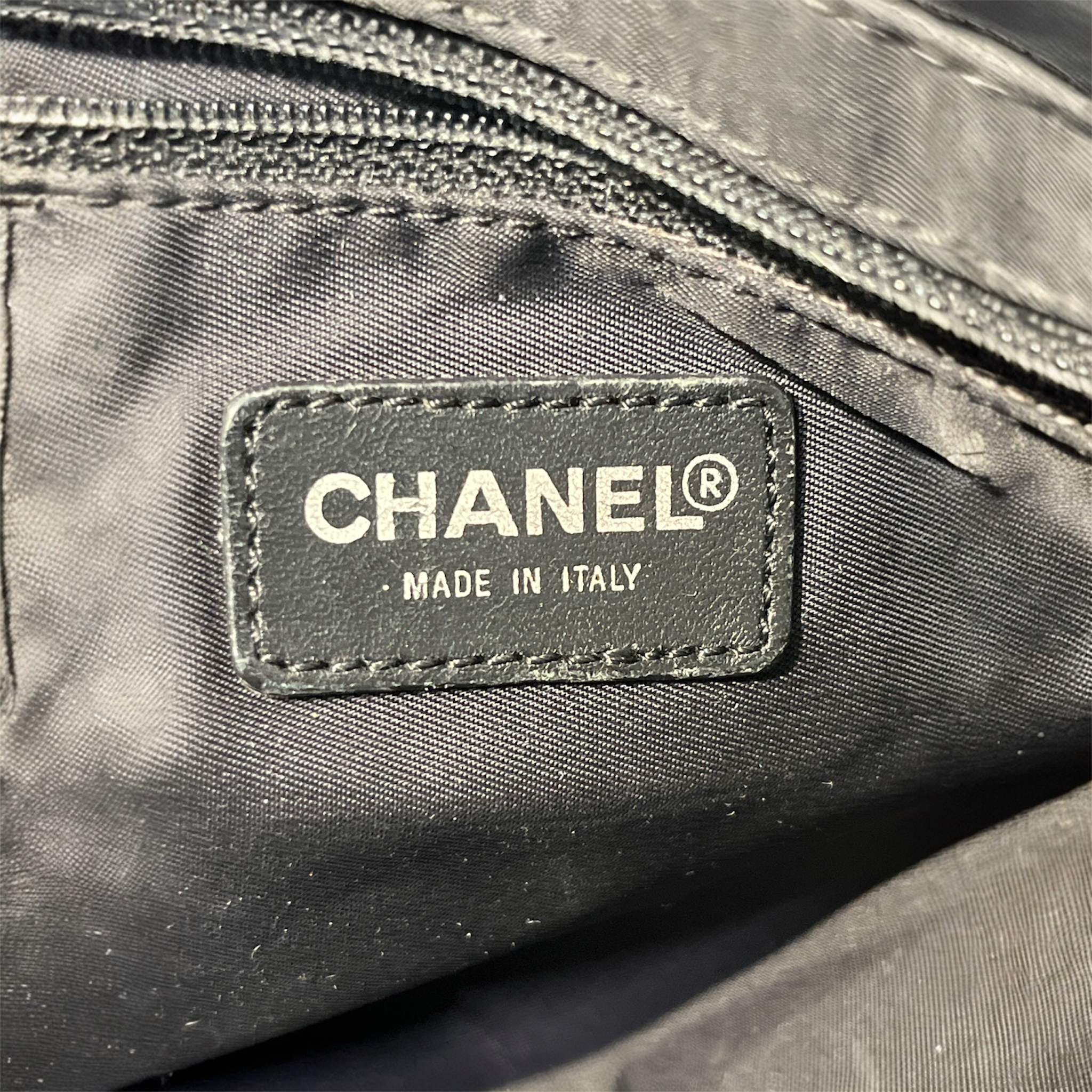 CHANEL/Tote Bag/Cotton/BLK/TRAVEL TOTE view 5