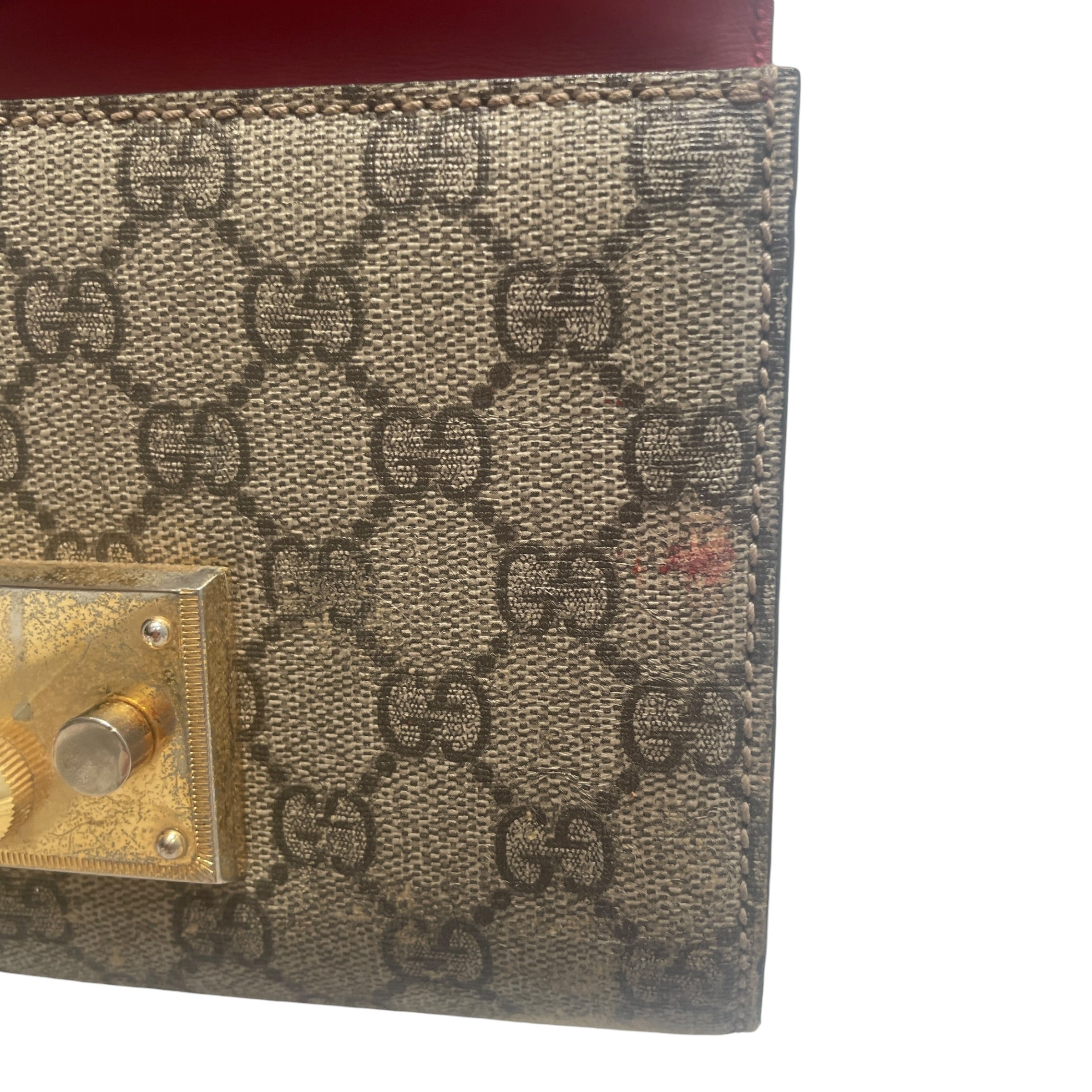 GUCCI/Cross Body Bag/Monogram/Leather/RED/Padlock Small GG Supreme Bag view 7