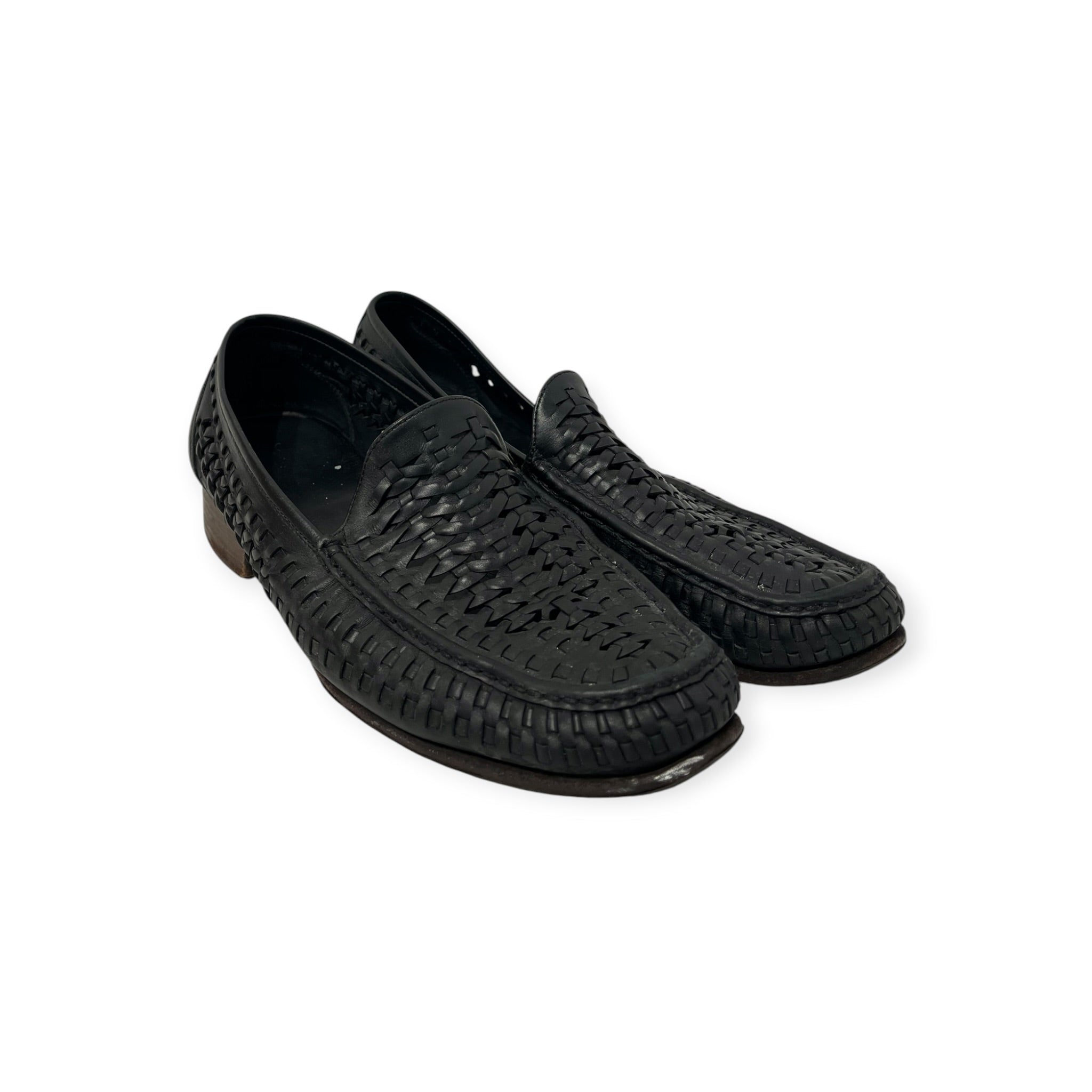 SAINT LAURENT/Loafers/EU 42.5/Leather/BLK/WOVEN BRAIDED SWANN view 7