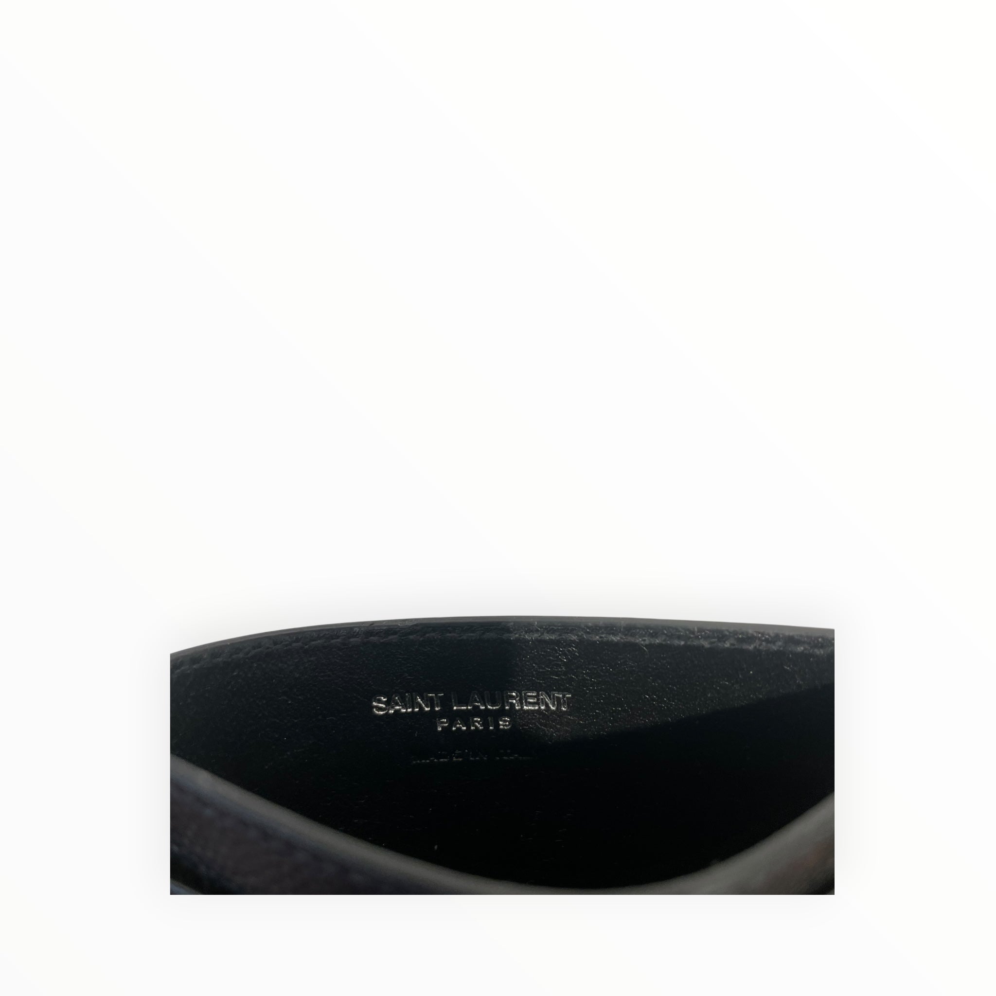 YVES SAINT LAURENT/Wallet/Leather/BLK/M's/metal logo view 3