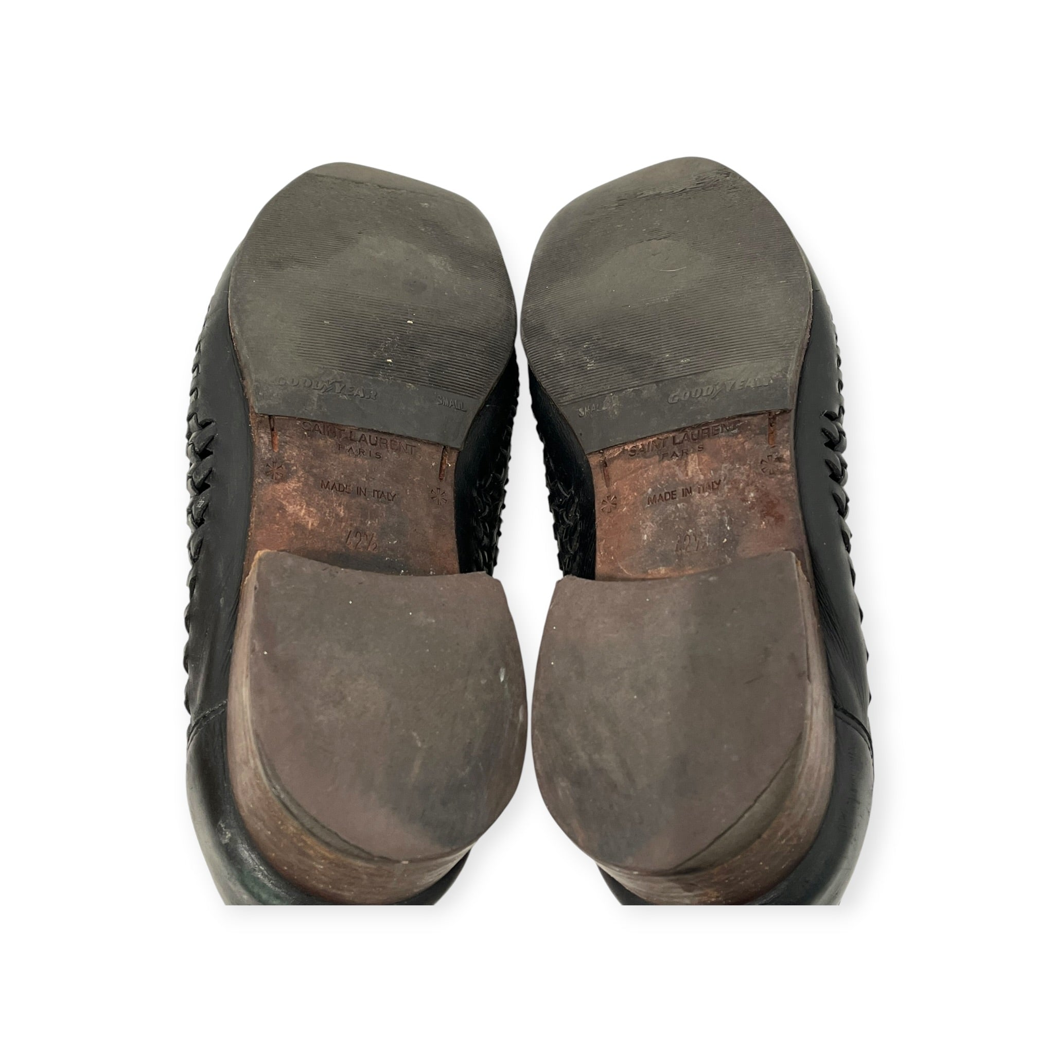 SAINT LAURENT/Loafers/EU 42.5/Leather/BLK/WOVEN BRAIDED SWANN view 11