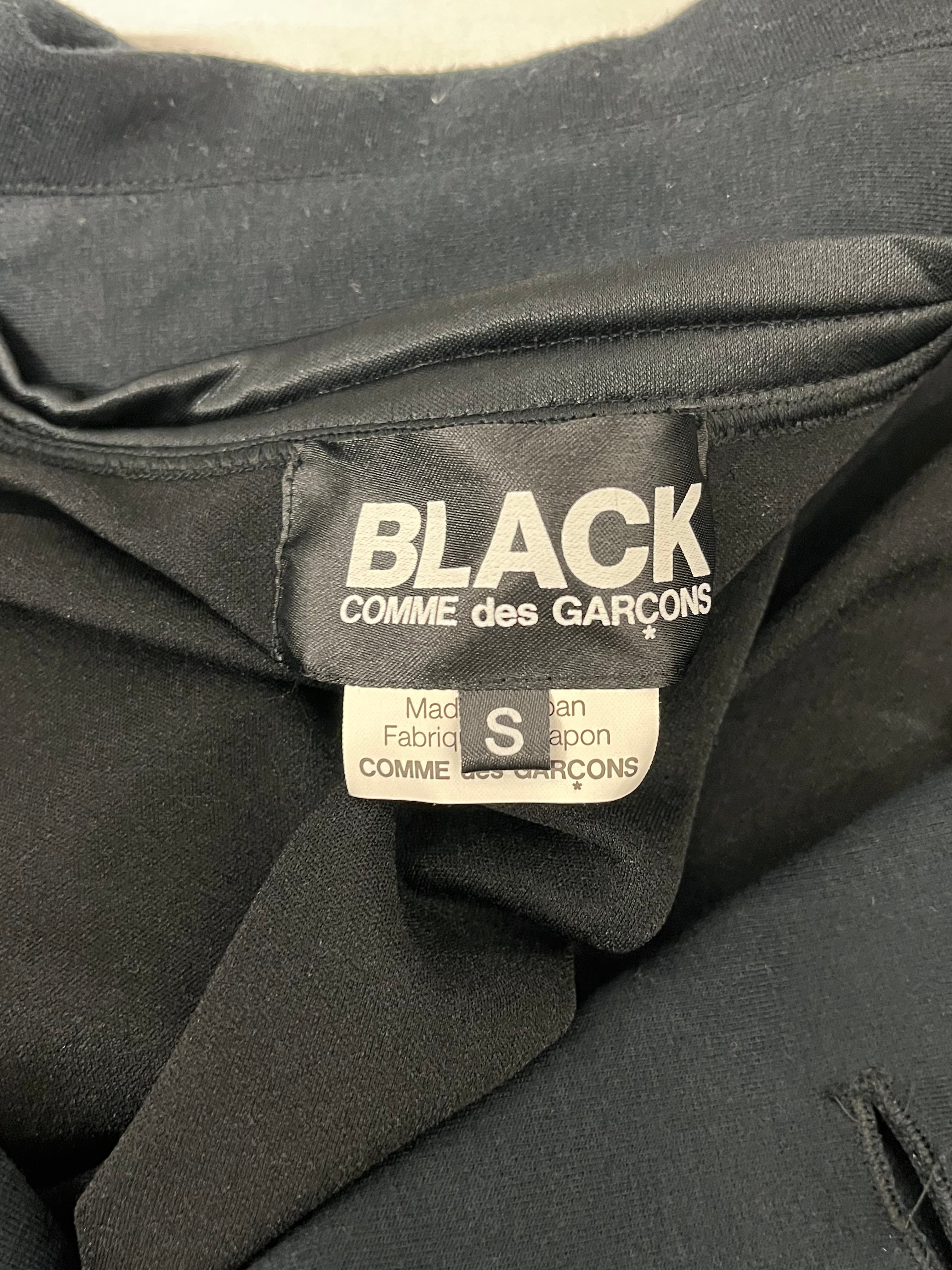 BLACK COMME des GARCONS/Jacket/S/Cotton/BLK/CRACKED BUTTON & SILK UNDERARM view 3