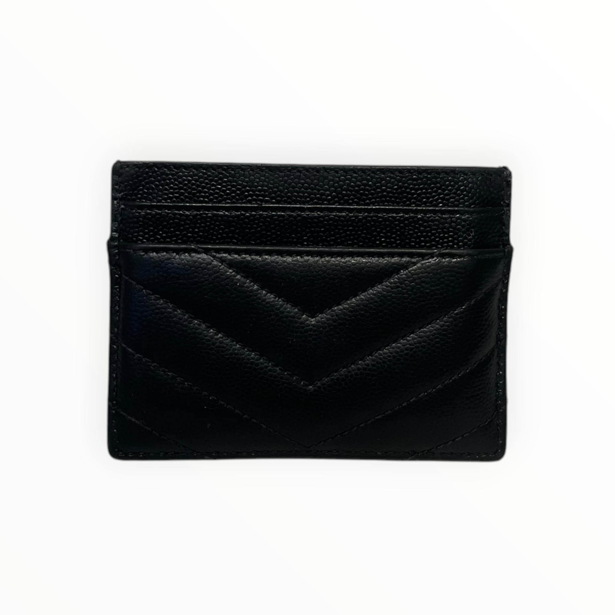 YVES SAINT LAURENT/Wallet/Leather/BLK/M's/metal logo view 2