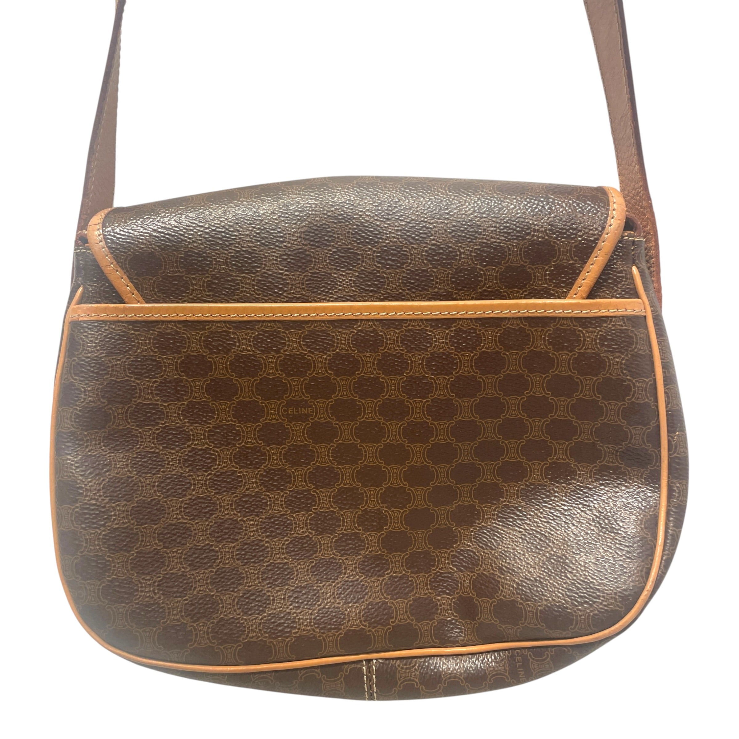 CELINE/Cross Body Bag/Monogram/Leather/BRW/Macadam Monogram Flap Bag view 4