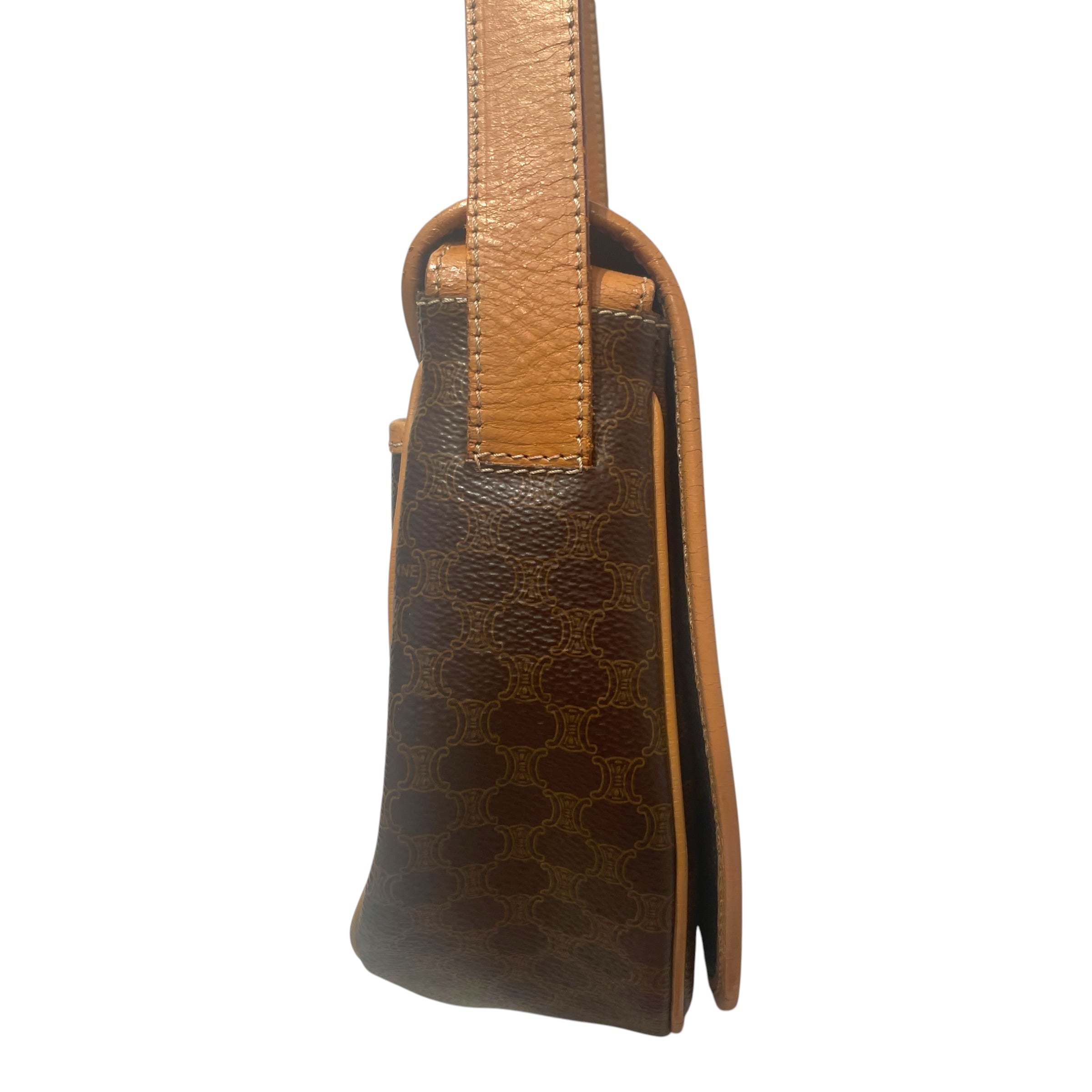 CELINE/Cross Body Bag/Monogram/Leather/BRW/Macadam Monogram Flap Bag view 5