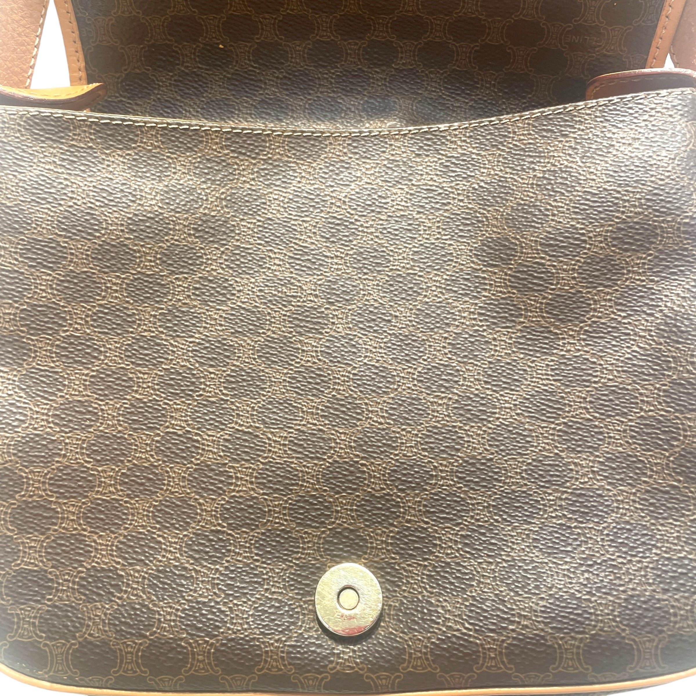 CELINE/Cross Body Bag/Monogram/Leather/BRW/Macadam Monogram Flap Bag view 6