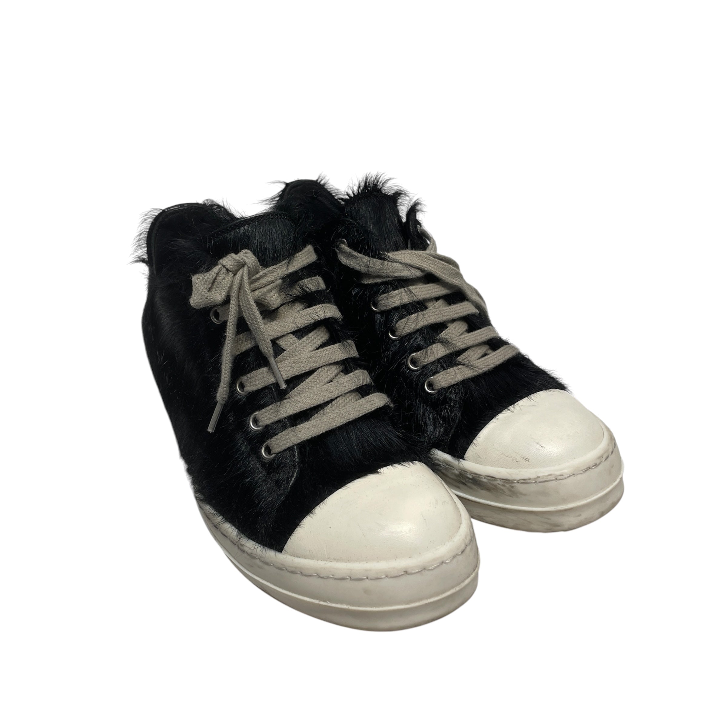 RICK OWENS DRKSHDW/Low-Sneakers/EU 37/Cowhide/BLK/Calf Fur view 1