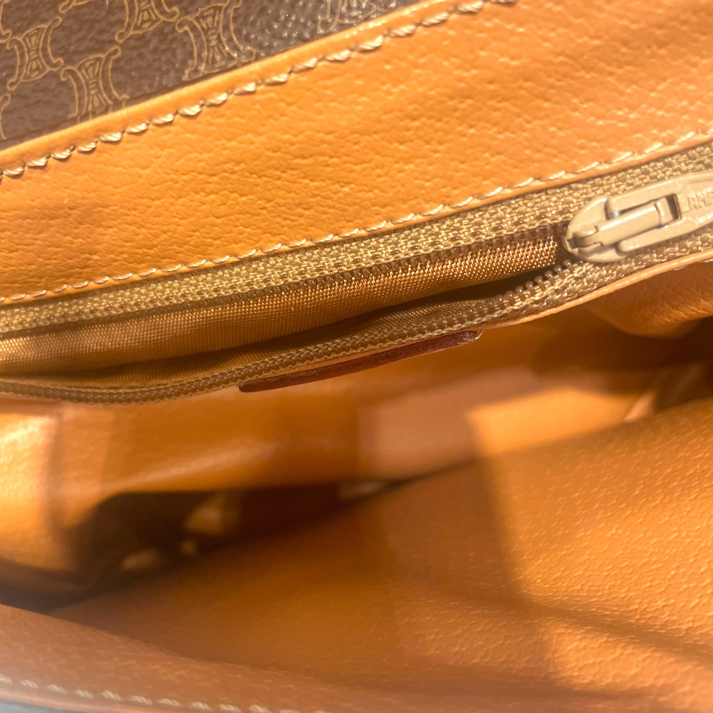 CELINE/Cross Body Bag/Monogram/Leather/BRW/Macadam Monogram Flap Bag view 8