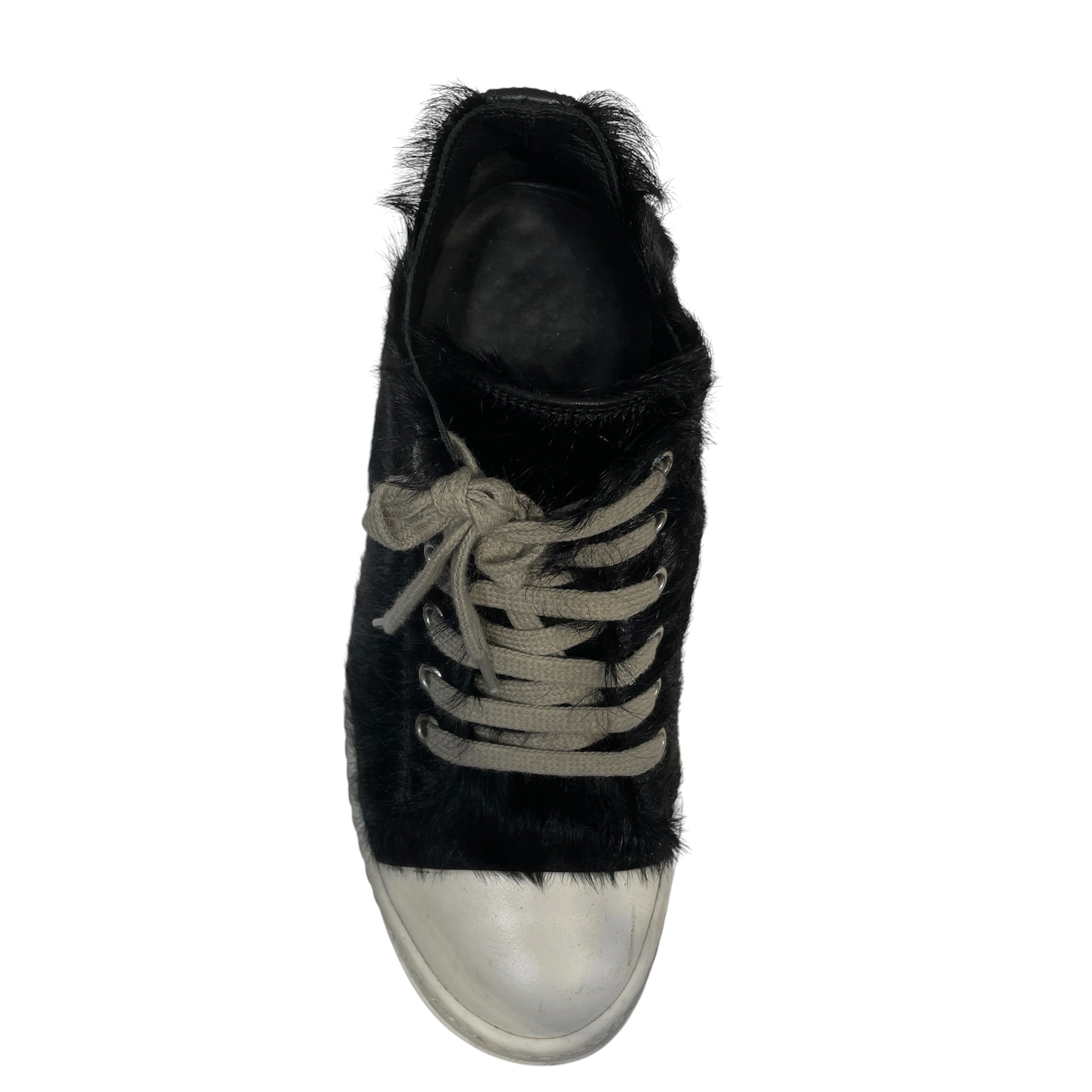 RICK OWENS DRKSHDW/Low-Sneakers/EU 37/Cowhide/BLK/Calf Fur view 3