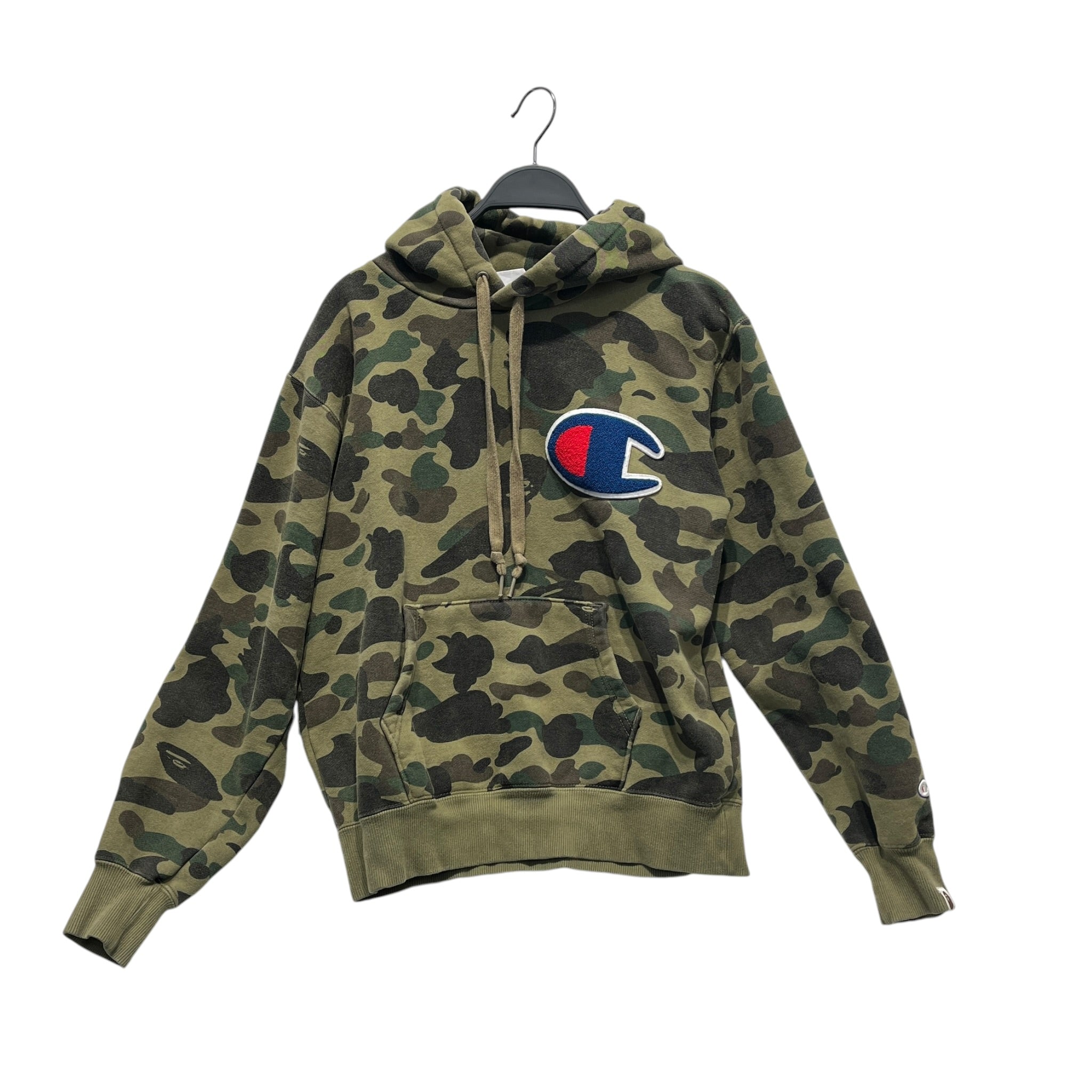 A BATHING APE/Hoodie/M/Camouflage/Cotton/GRN/CHAMPION X BAPE CAMO LOGO view 1