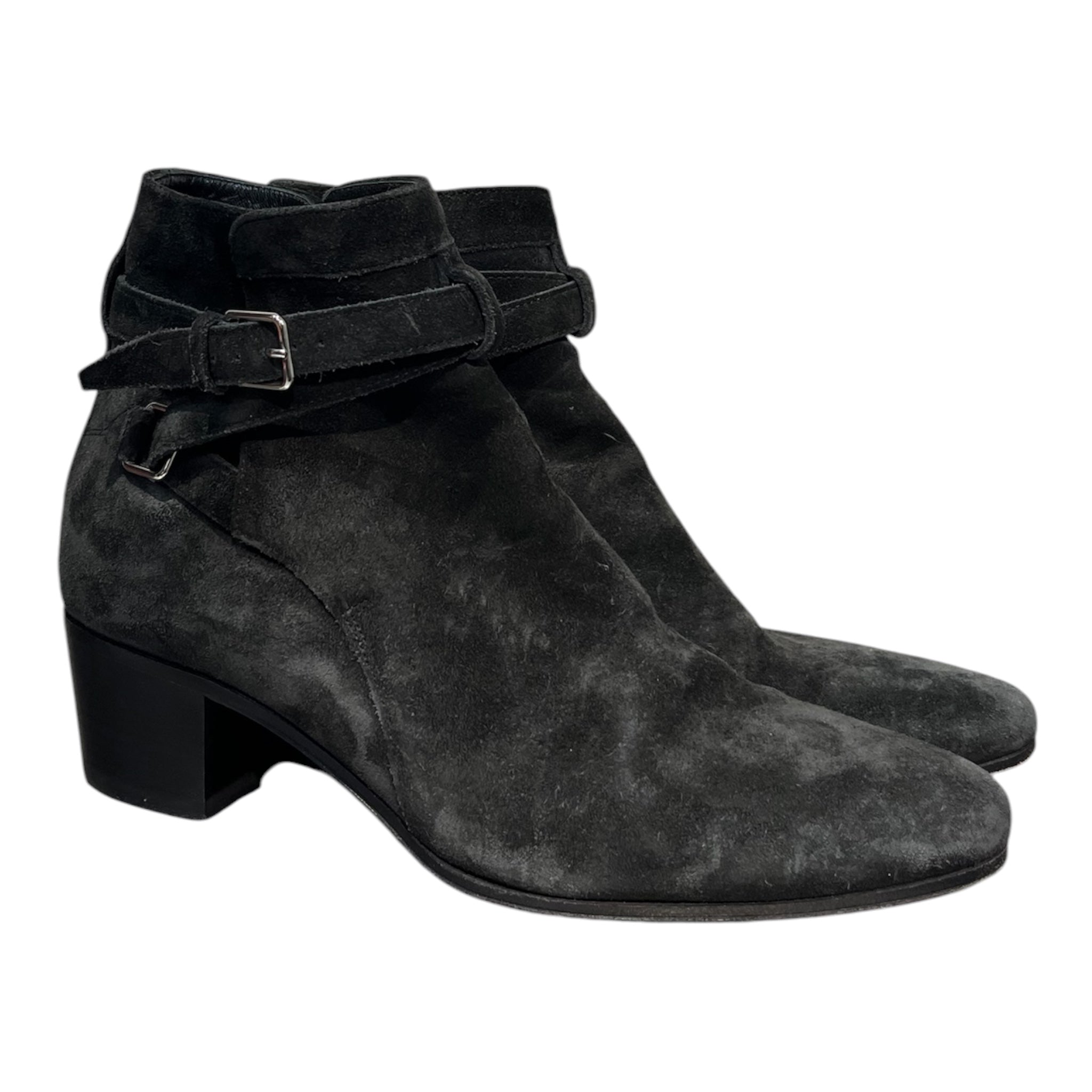 SAINT LAURENT/Booties/EU 37/Suede/BLK/SILVER BUCKLE view 1