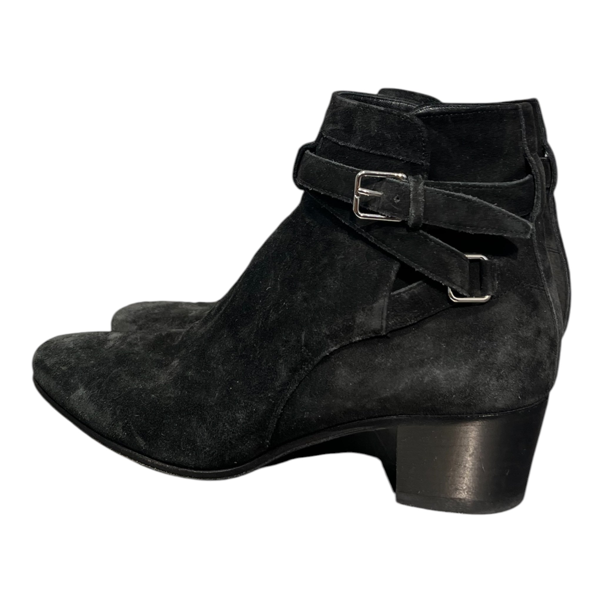 SAINT LAURENT/Booties/EU 37/Suede/BLK/SILVER BUCKLE view 2