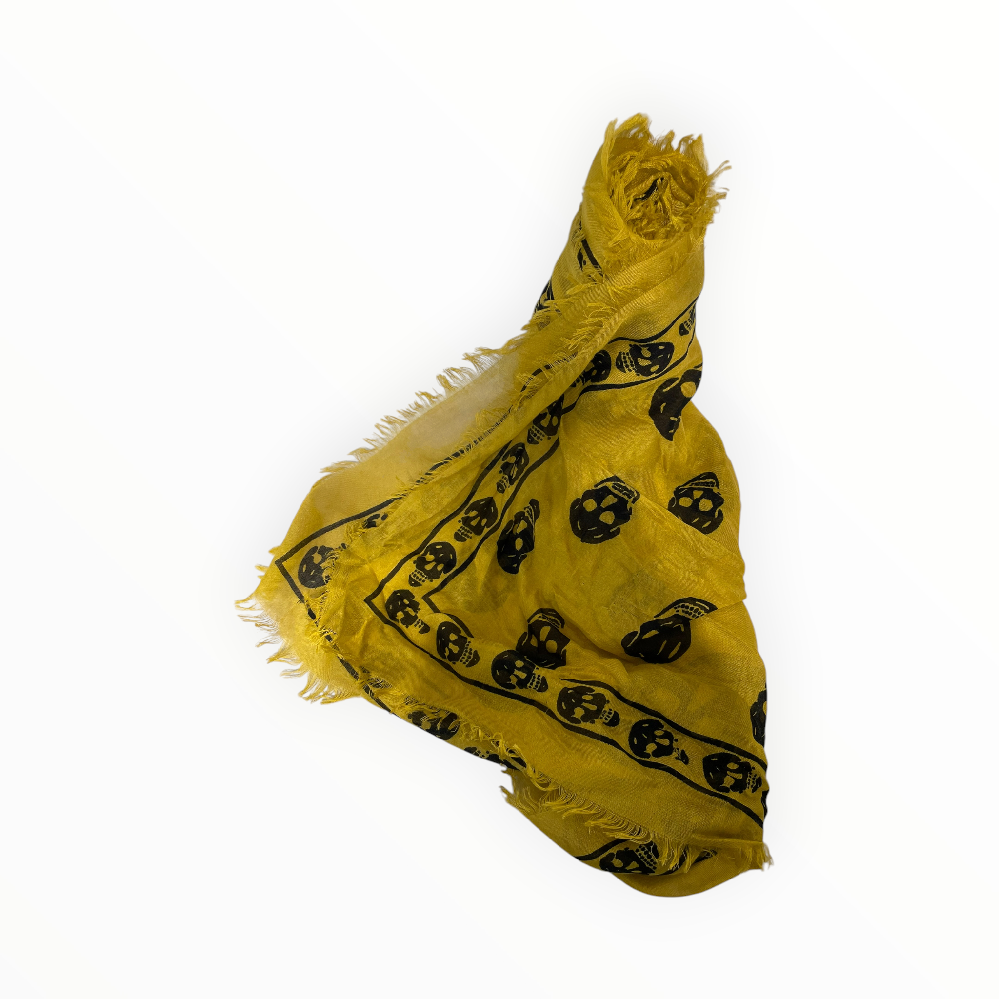 Alexander McQueen/Scarf/All Over Print/Cotton/YEL/M's/Skull Scarf view 1