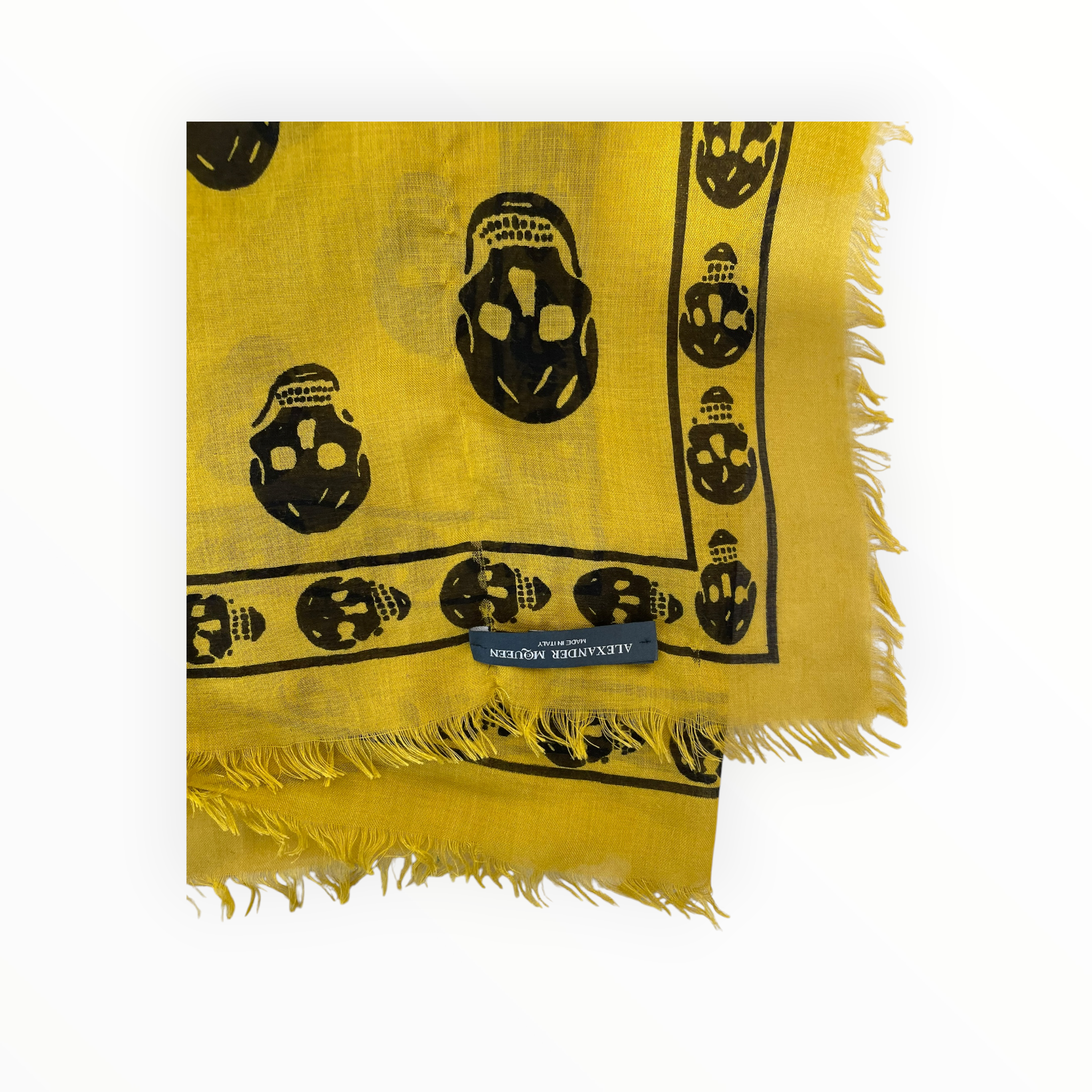 Alexander McQueen/Scarf/All Over Print/Cotton/YEL/M's/Skull Scarf view 2