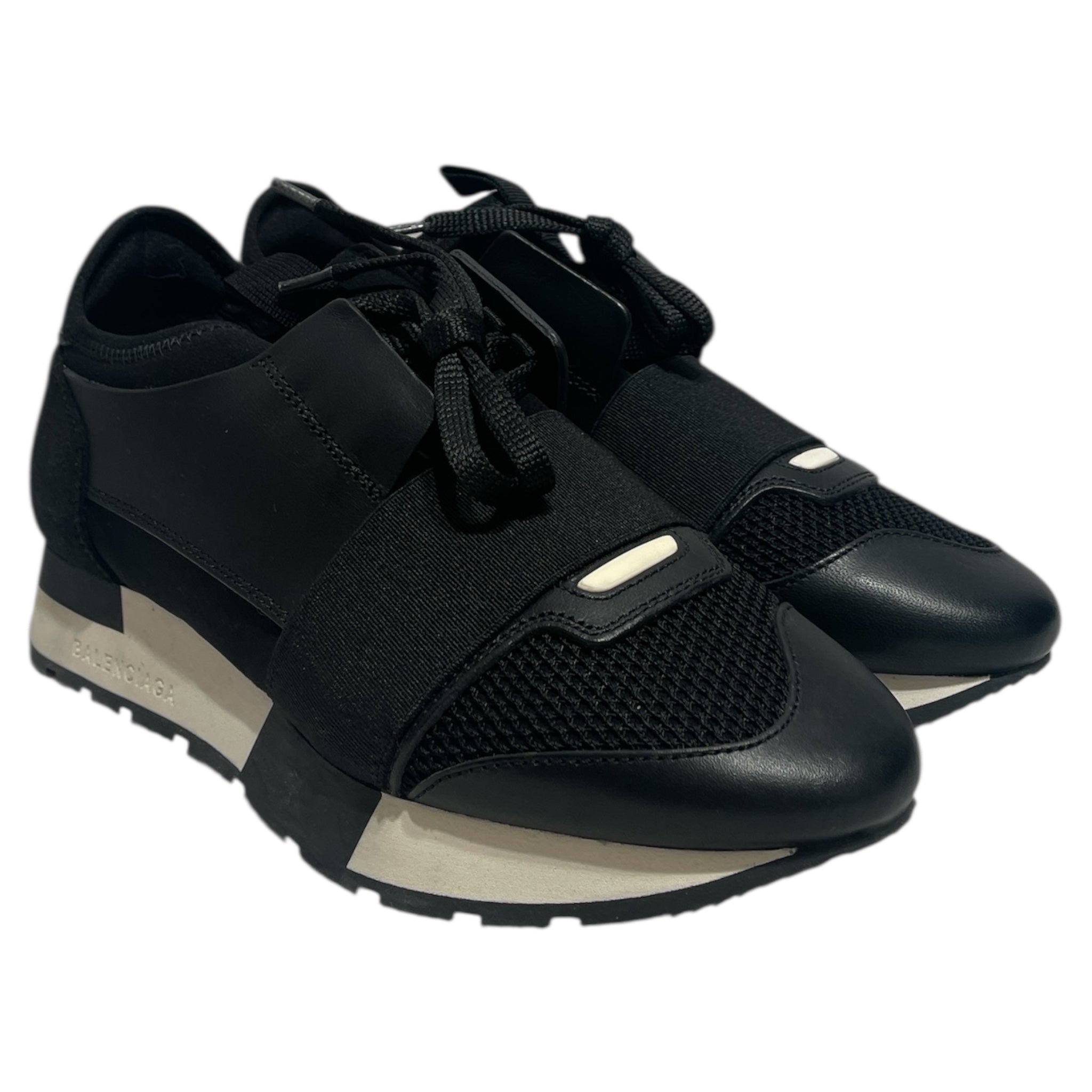 BALENCIAGA/Low-Sneakers/US 5.5/Leather/BLK/Race Runner view 1